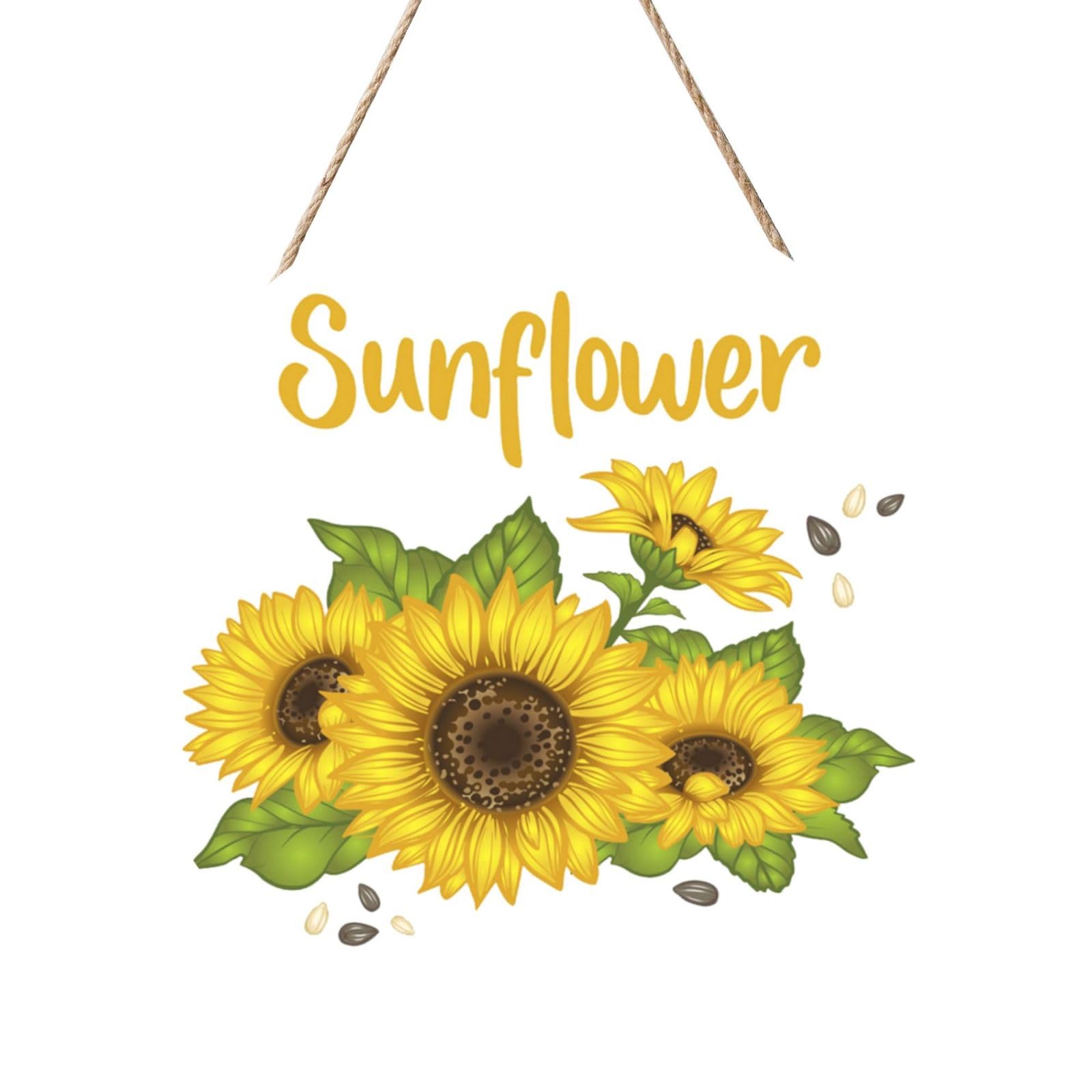 Sunflower, Round Wood Panel Painting 12 in, Wall Hanging Painting For Home