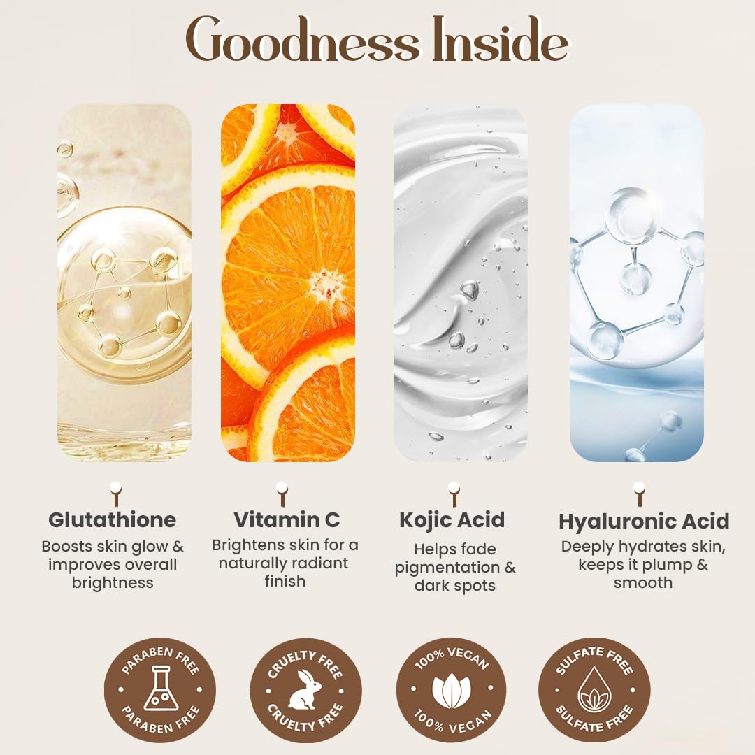glutathione benefits skincare Co Luxury Skin Brightening 5-Step Routine| Facewash,Sunscreen,Serum,Soap & Face Cream| For Dark Spots & Pigmentation Price in India Skincare products with Glutathione