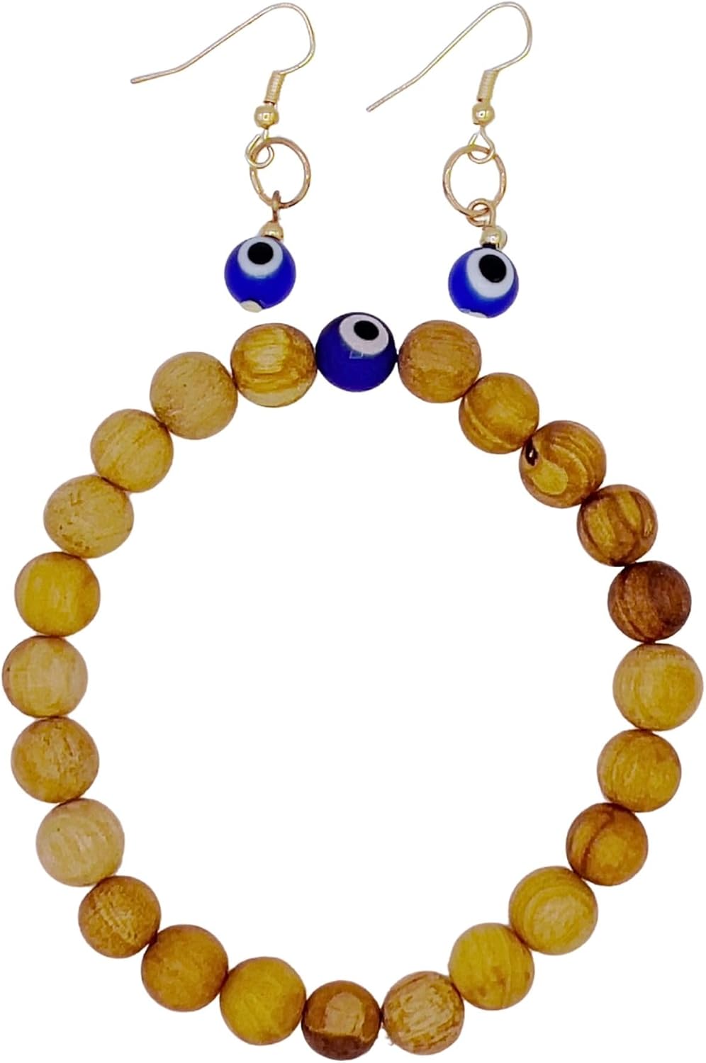 Palo Santo Jewelry Set: Bracelet & Earrings – Handmade in Peru, Highly Aromatic, Sustainable & Spiritually Cleansing – Powerful Protection & Gift-Ready Box