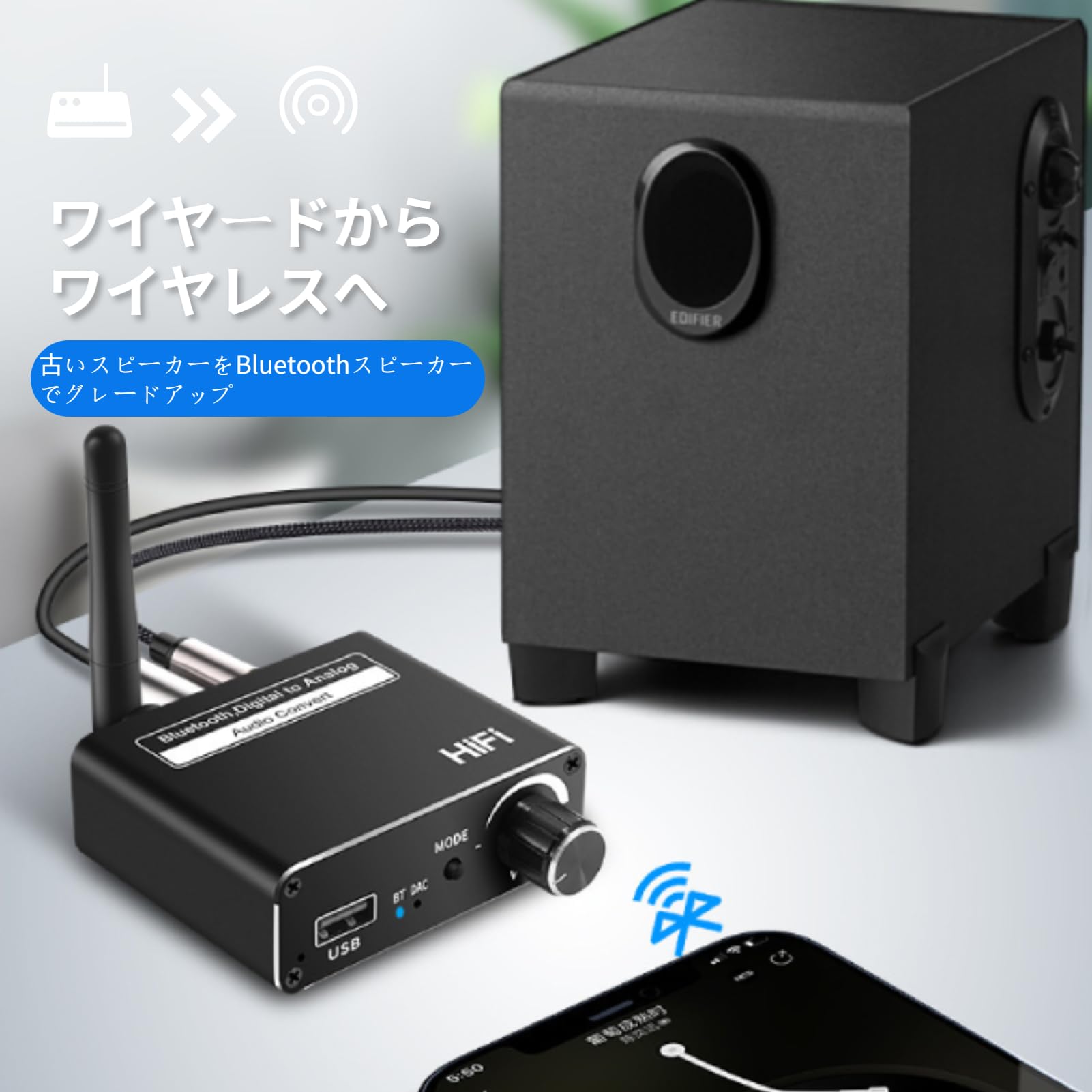 Amazon | デジタル-アナログコンバーター、Bluetooth 5.0 DAC 