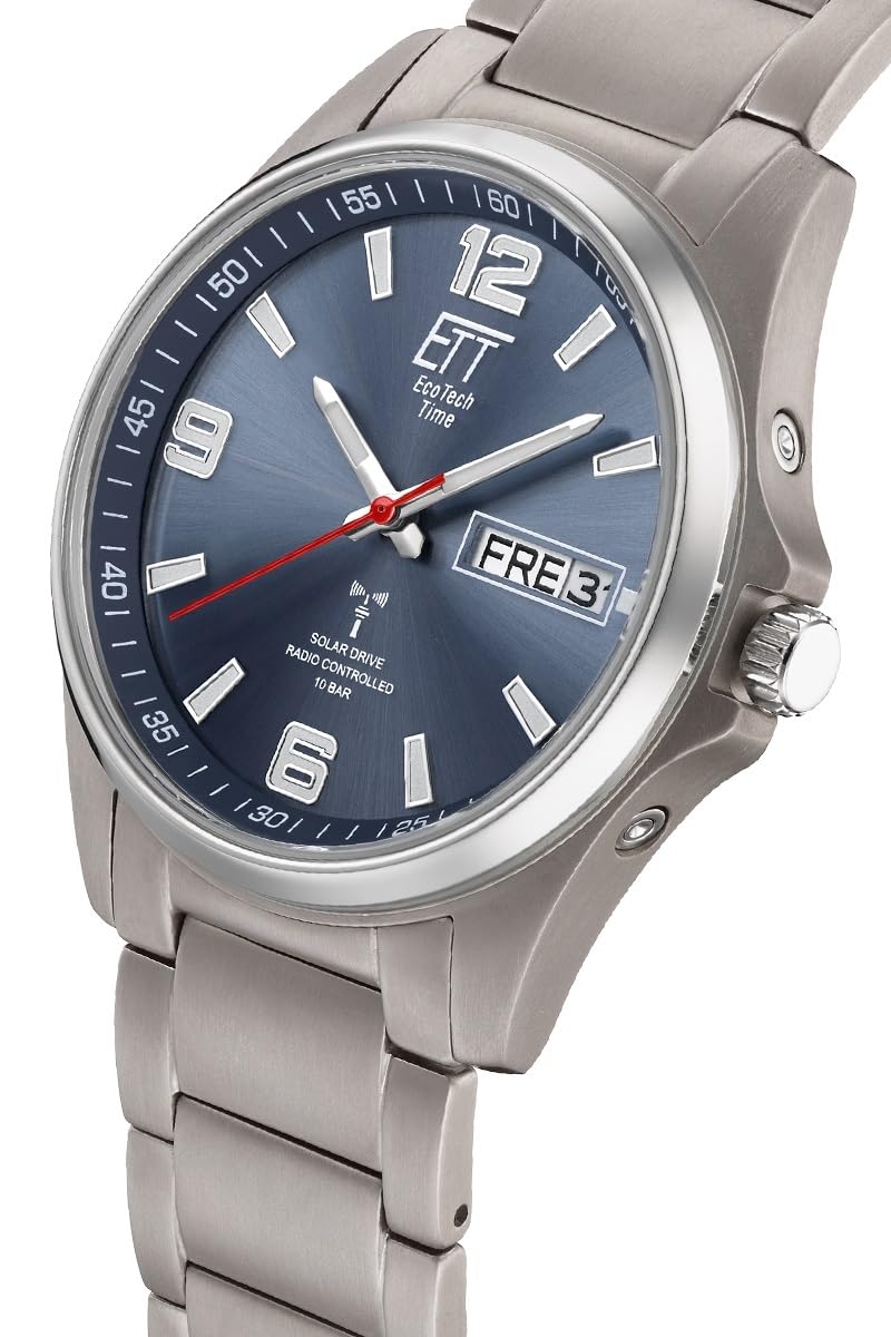ETT Eco Tech Time Funk Solar Herren Uhr Analog mit Titan Armband EGT-11602-31M