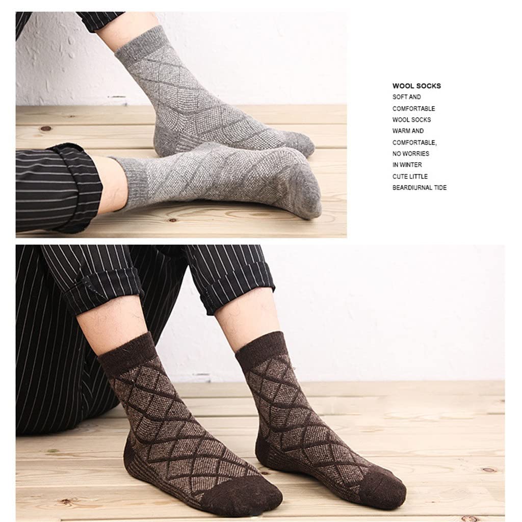 10 Pares/Lote Calcetines de Lana Hombres Invierno cacheméril Calcetines Transpirables Hombres (Color: un tamaño: un tamaño) (Color : A, Size : One Size)