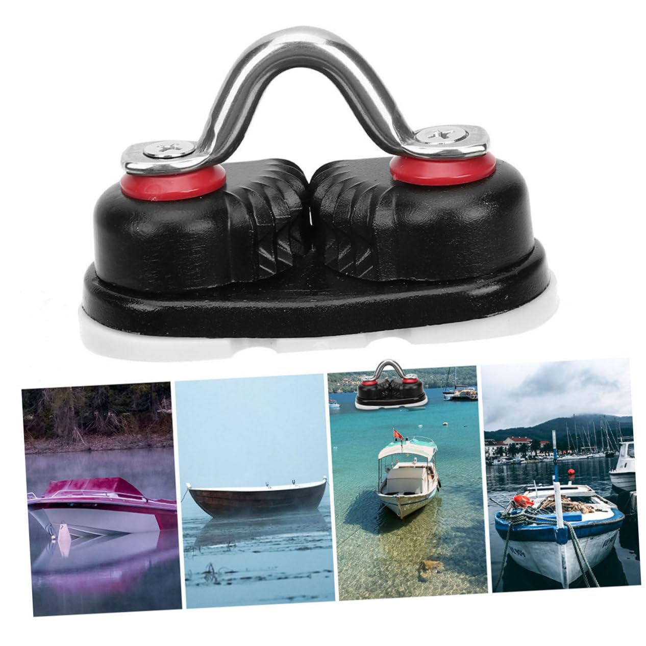 HANABASS Strozzascotte per Barche a Vela e Kayak in Lega di Alluminio 86x38 Mm Anello Guida, Set da 2 Pezzi per Accessori Nautici, Ingresso Rapido, Adatto a Yacht e Ambienti Marini