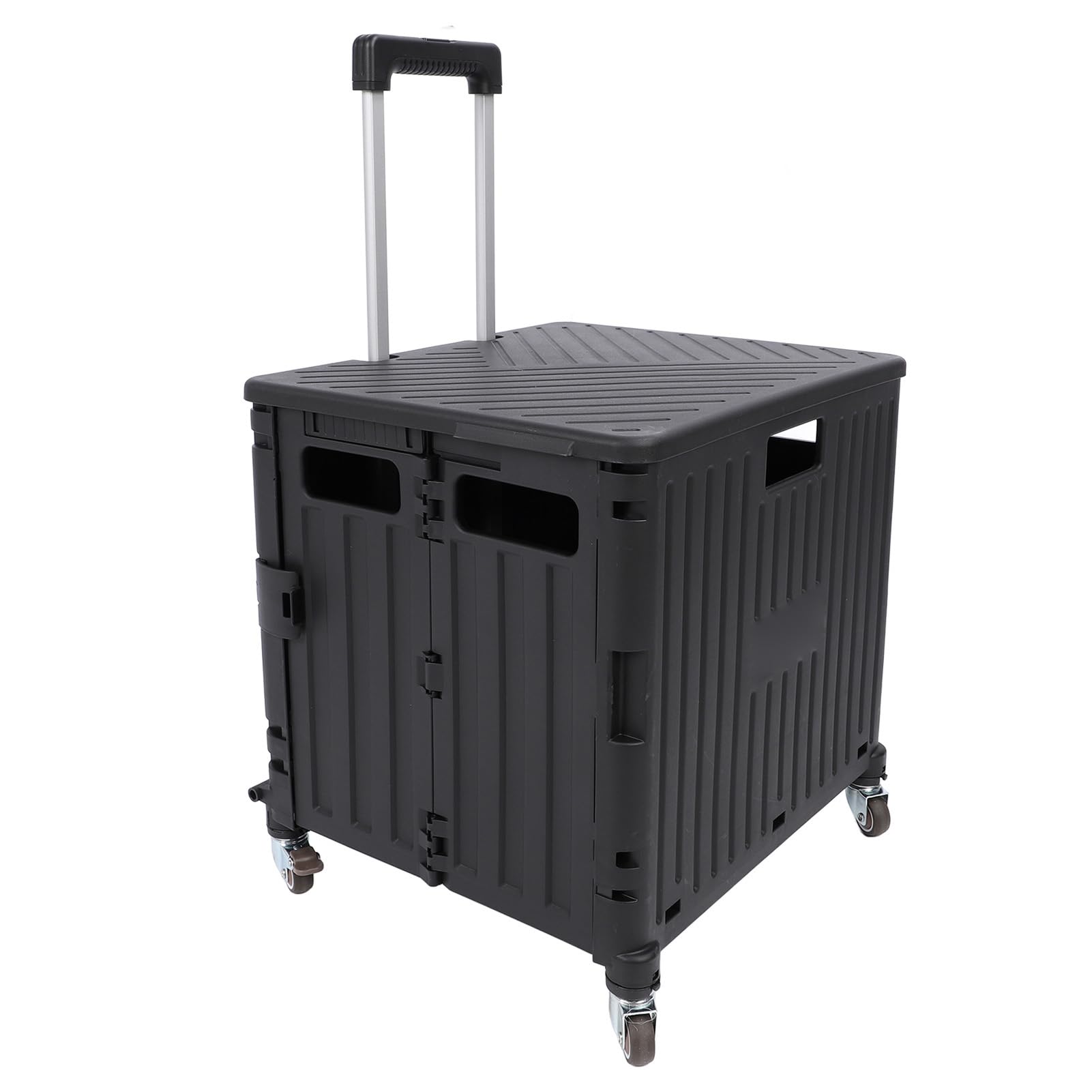 SUNGOOYUE Carrello Multiuso Pieghevole con Maniglia Telescopica, Cassa in PP con Ruote per Salire le Scale, Carrello Pieghevole 15,75 X 14,17 X 39,37 Pollici per l'ufficio degli Insegnanti della