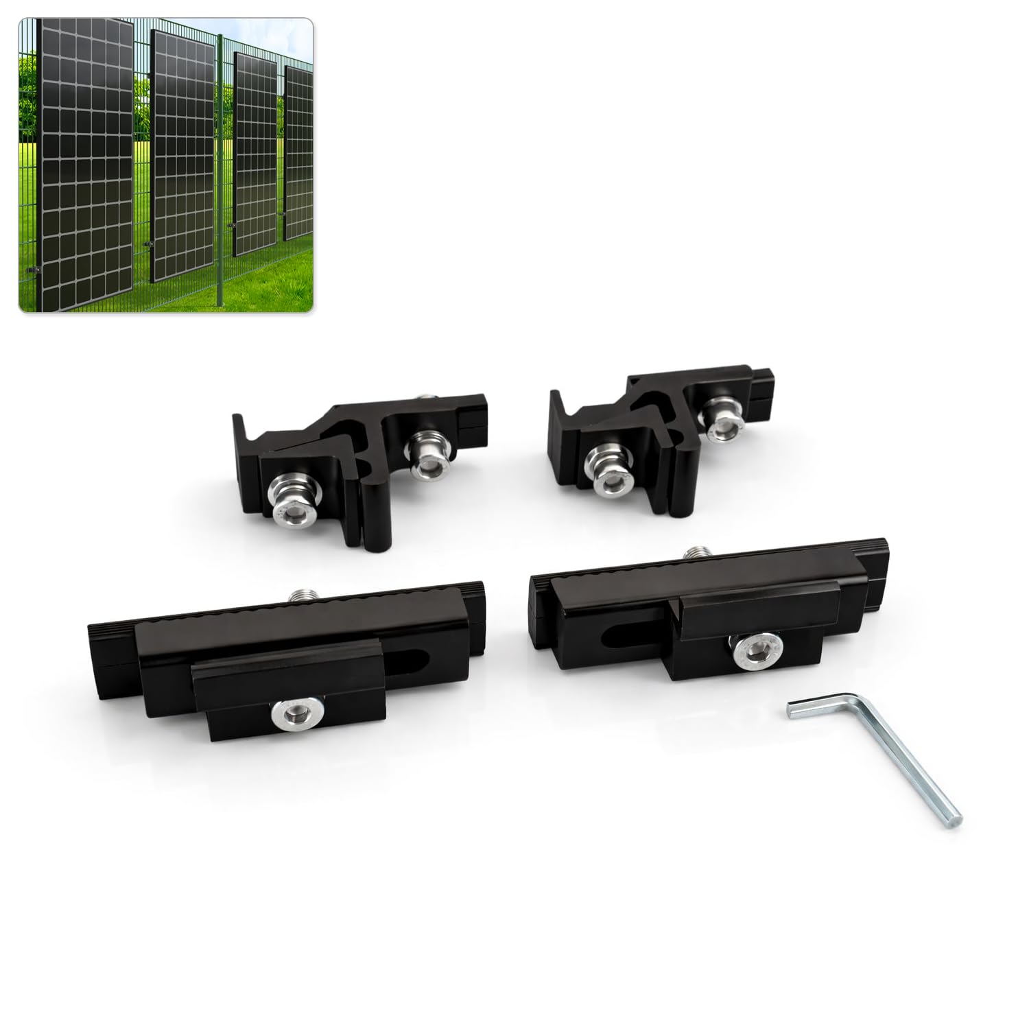 Avoltik Solarhalterung für Doppelstabmattenzaun | PV Halterung für Gartenzaun I Wetterfeste Halterung für Solarmodule am Zaun | rostfrei und sicherer Halt für Module 30 – 35 mm