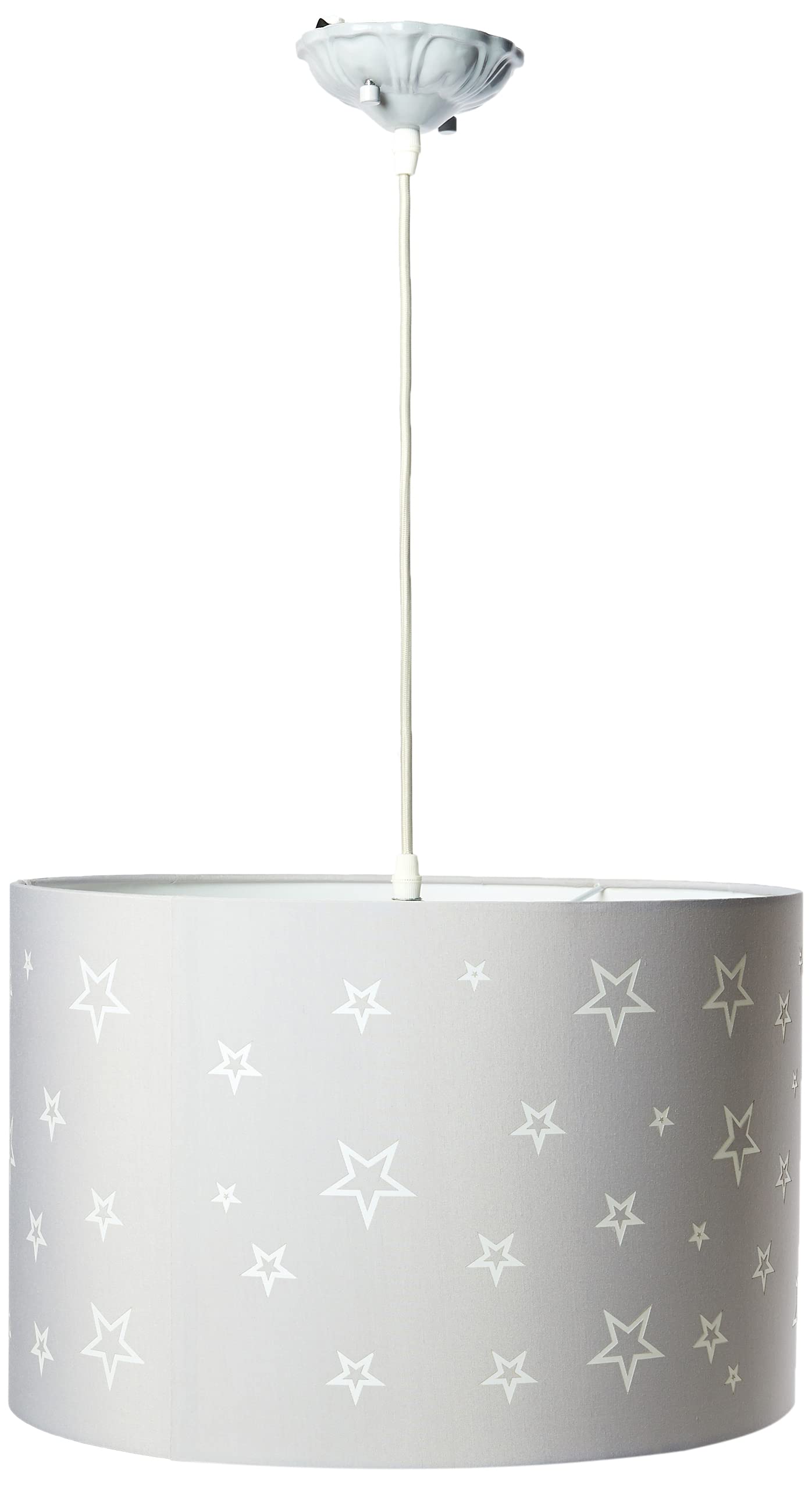 Aratextil Sofia Pendant Lamp, Polyester/Cotton, Grey, 40x26 cm