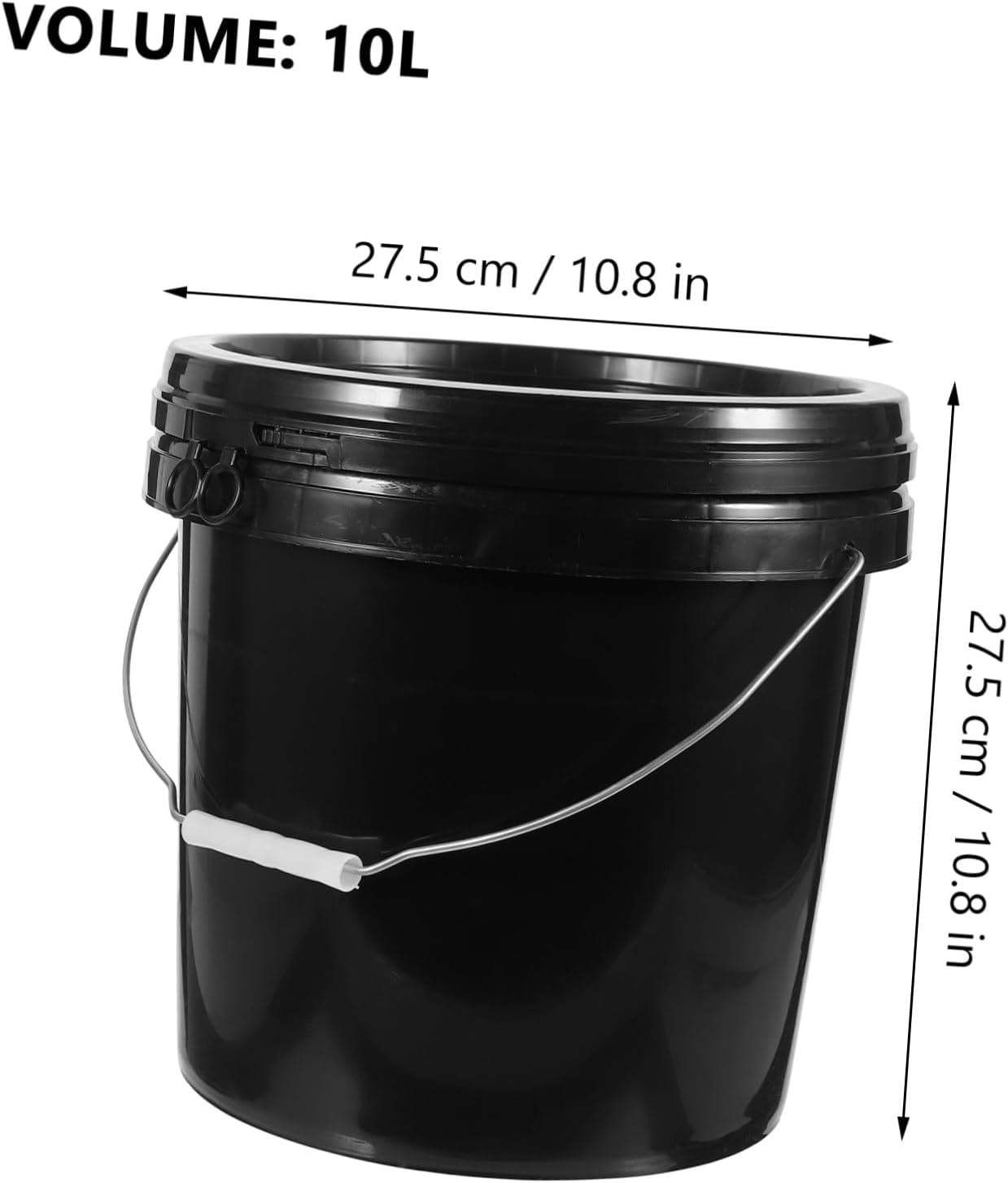 Hdpe Paint Bucket with Lid and Iron Handle White Storage Container for Paint Chemicals and Pigments Sealing Impact and Chemical Resistant