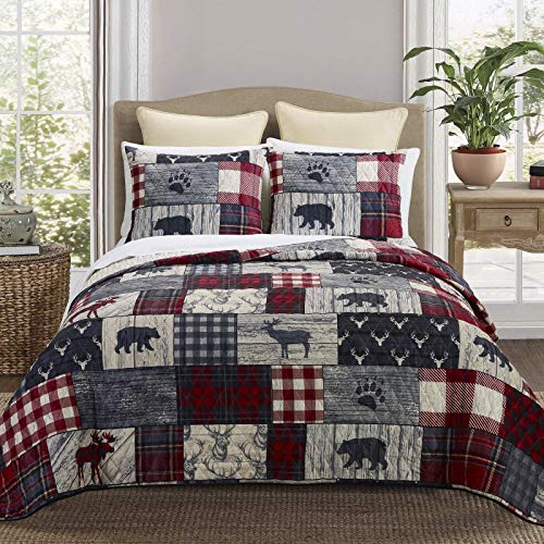 Donna Sharp Full/Queen Bedding Set - 3 Piece - Timber Lodge Quilt Set With Full/Queen Quilt And Two Standard Pillow Shams - Machine Washable #TOP6