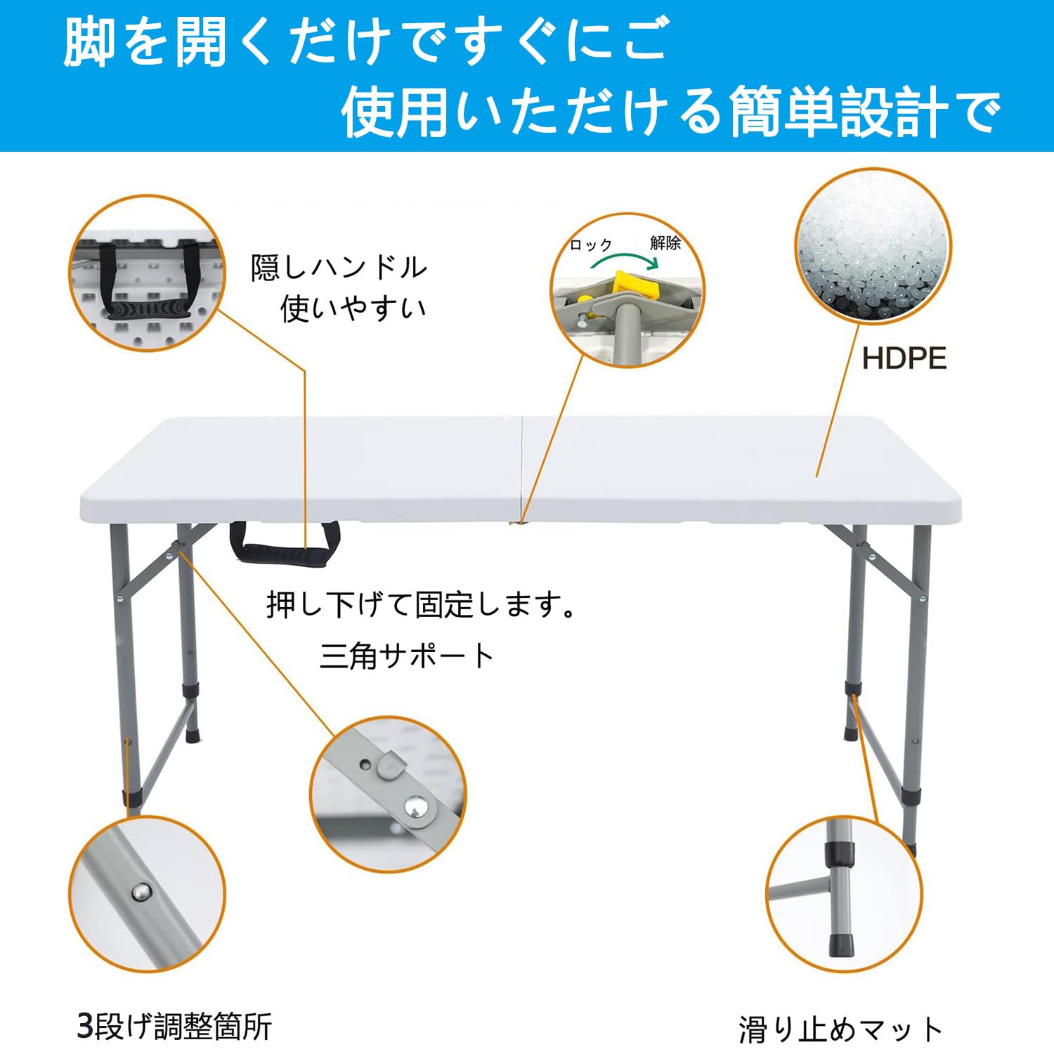 Amazon | 折りたたみテーブル アウトドア テーブル BBQ 折りたたみ