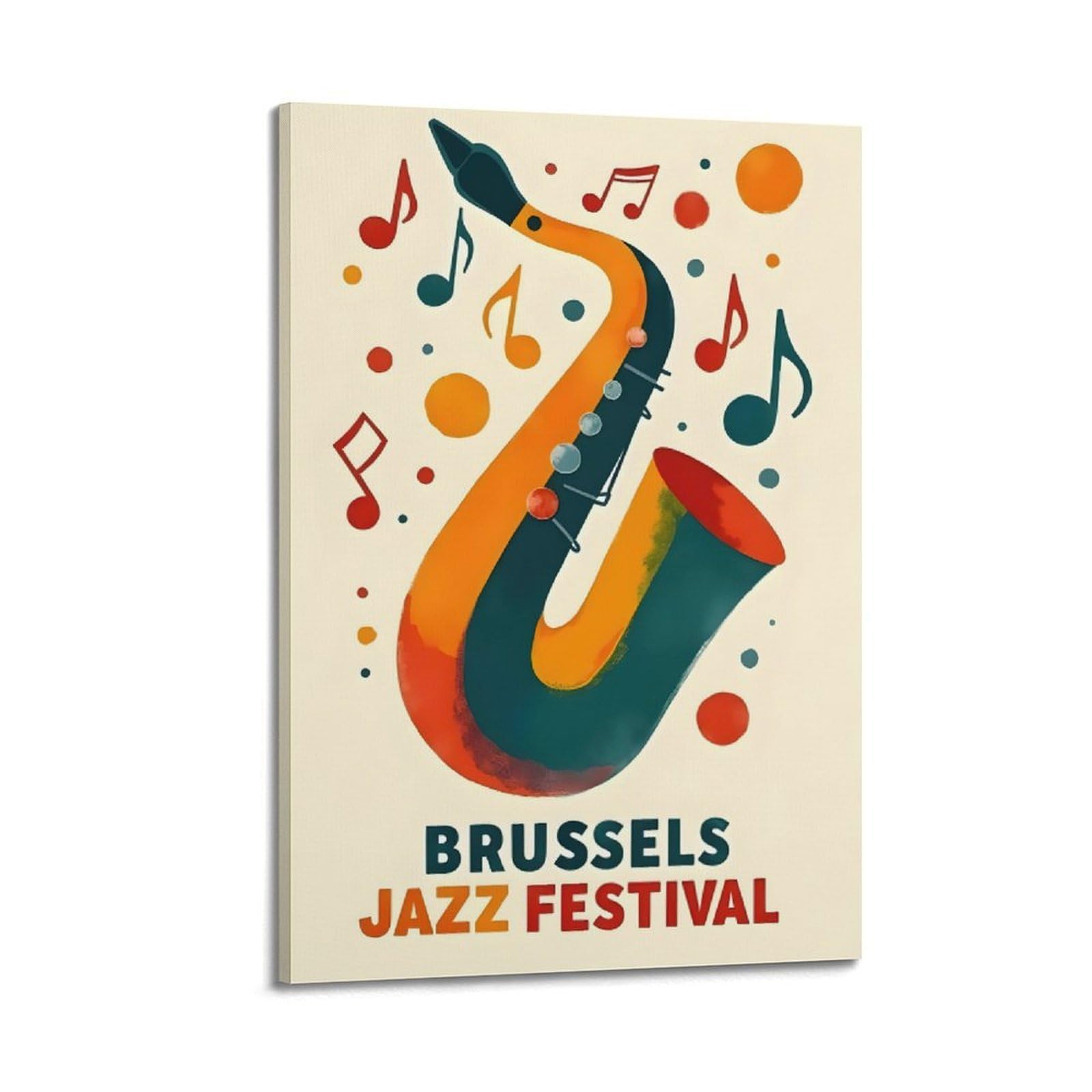 CZHXYZ Poster su tela da parete per camera da letto e soggiorno, decorazione per eventi, festival jazz di Bruxelles, 50 x 75 cm, stile cornice