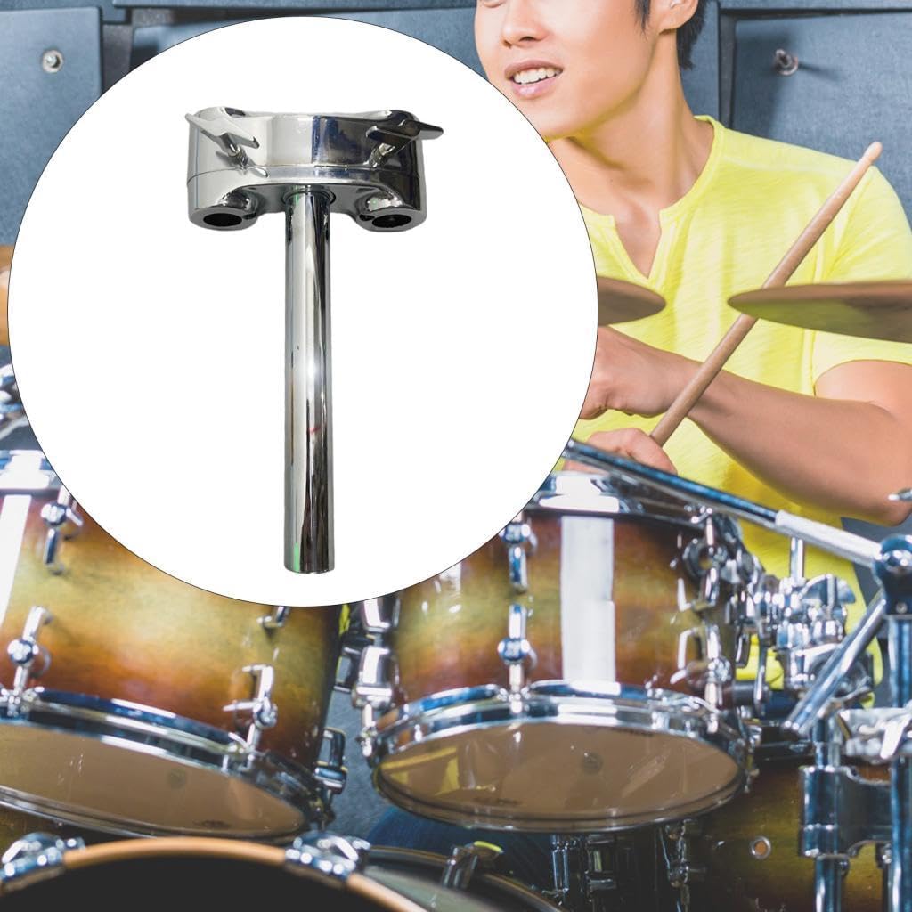 DYNWAVE Tom Drum Stand Drum Support Professional Parts Metal Stable Bracket Adjustable Double Tom Stand for Exercise Drummers Studio