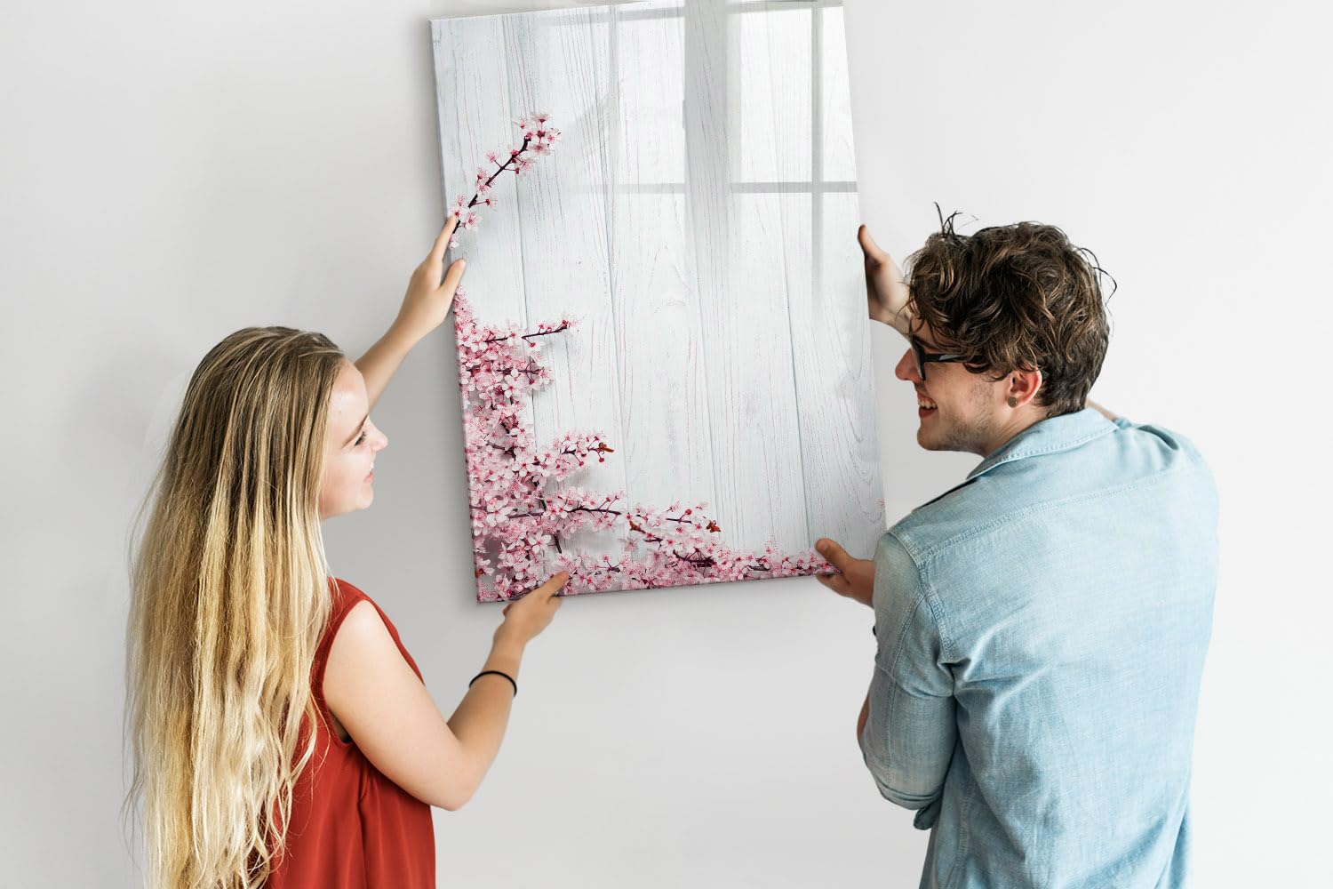 Lavagna da parete per appunti 70x100 cm | Fiori sul legno