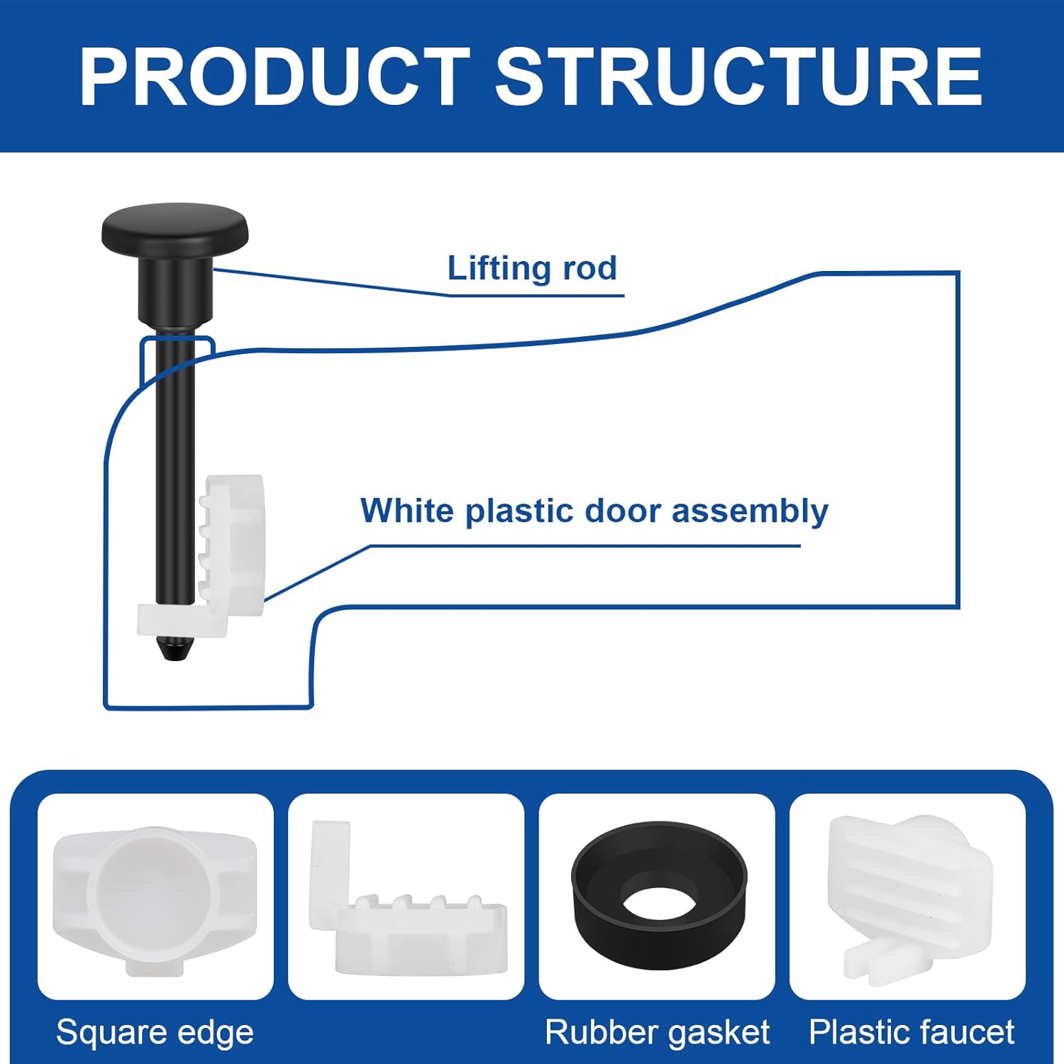 2 Set Universal Tub Spout Diverter Repair Kit, Bathroom Shower Bathtub Leaky Faucet Repair Replacement Parts, Includes 2*Diverter Valve Stems, 2*Gates and 2*Cup Seals (Matte Black)