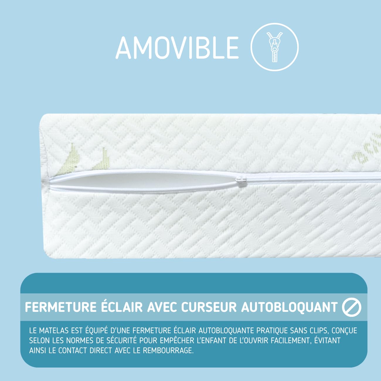 Kiby® Matelas pour lit bébé en Aloe Vera (certifié Oeko-TEX® et CERTIPUR™), Matelas pour lit bébé Lavable déhoussable (120 x 60 x 10)