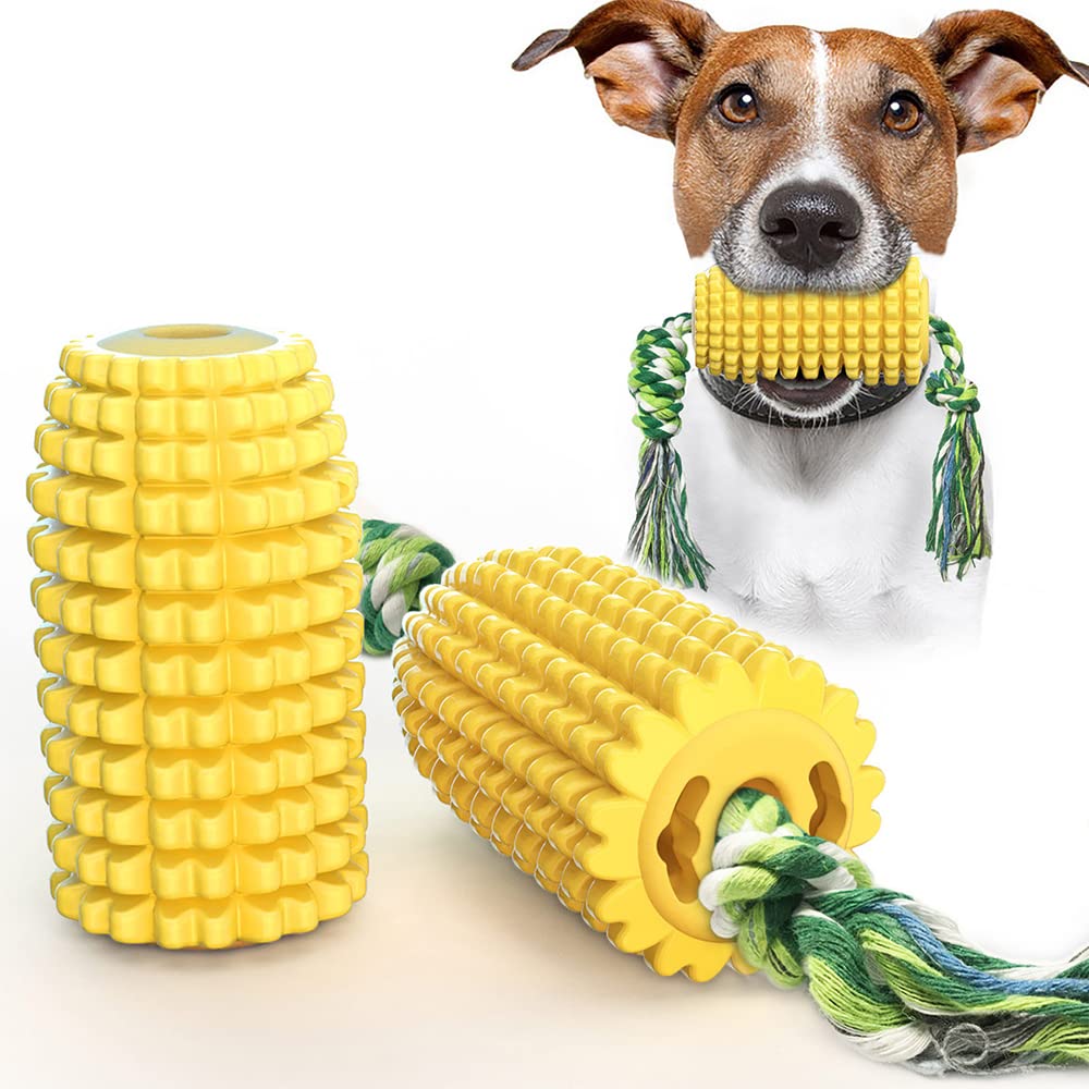 Wisuno Dog Chew Toys, Puppy Toothbrush Clean Teeth Interactive Corn Toys, Dog Toys Aggressive Chewers Meduium Large Breed