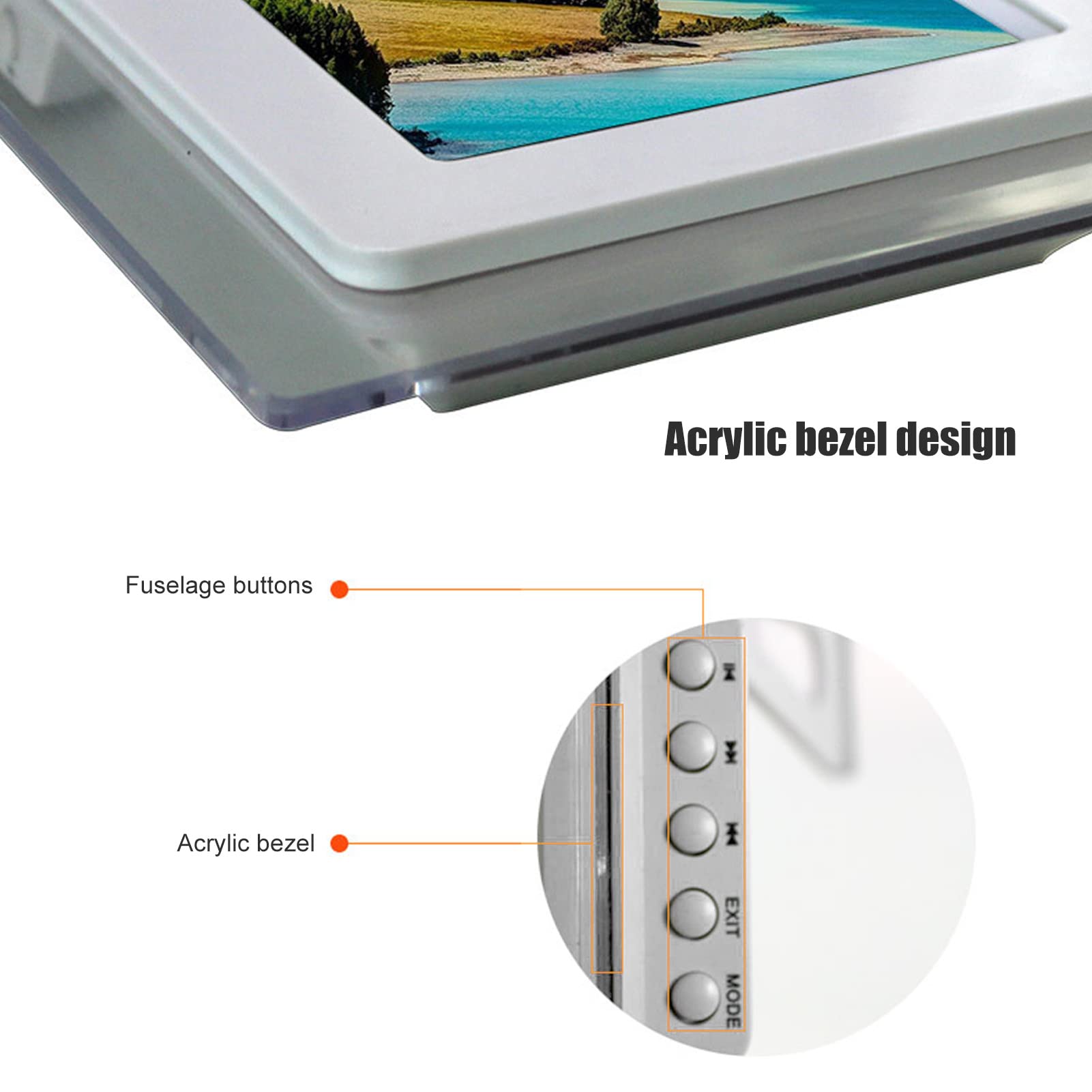 Digital Photo Frame, 7 Inch 800x480 LCD TFT Display Digital Photo Frame USB Electronic Video Photo Frame Supports Memory Card (US Plug)