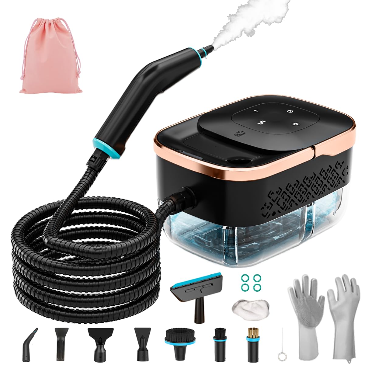 Handheld Steam Cleaner 4 Bar Pressurized steam cleaner with 11 Accessories 15s Fast Heat-Up 6-Level Adjustable 1500W Steamer