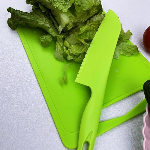 Miniatura 16 de jawbush Cuchillo profesional para lechuga para prevenir el marrón, cuchillo de cocina dentado de plástico de 11 pulgadas para verduras, ensalada
