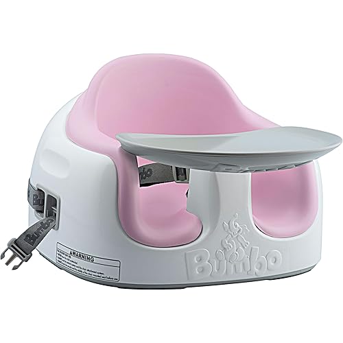 Bumbo 3-in-1 Multi-Seat for 6 to 36 Months, Travel Baby Feeding & Play Floor Seat, All-in-One Portable Booster with Tray & Toddler High Chair, Cradle Pink