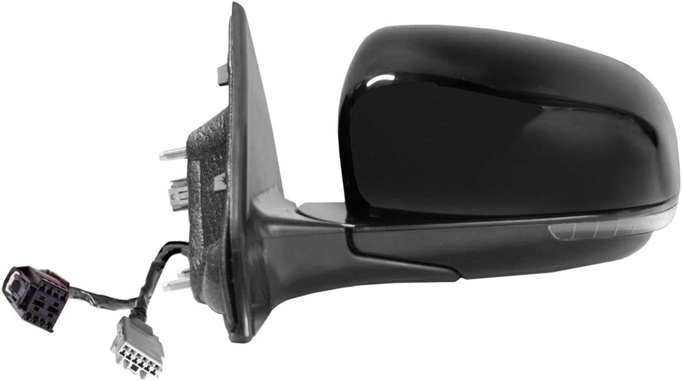 Driver Side Compass, (textured black w/PTM cover, w/turn signal, foldaway), w/o BSDS, w/o chrome trim, w/o camera, LH, Heated Power