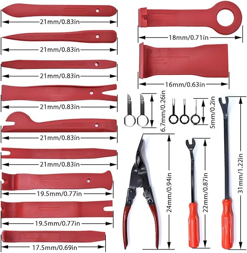 Miniatura 2 de Herramienta de extracción de molduras de 19 piezas, juego de herramientas de reparación de alicates de clips automáticos, kit de reparación de