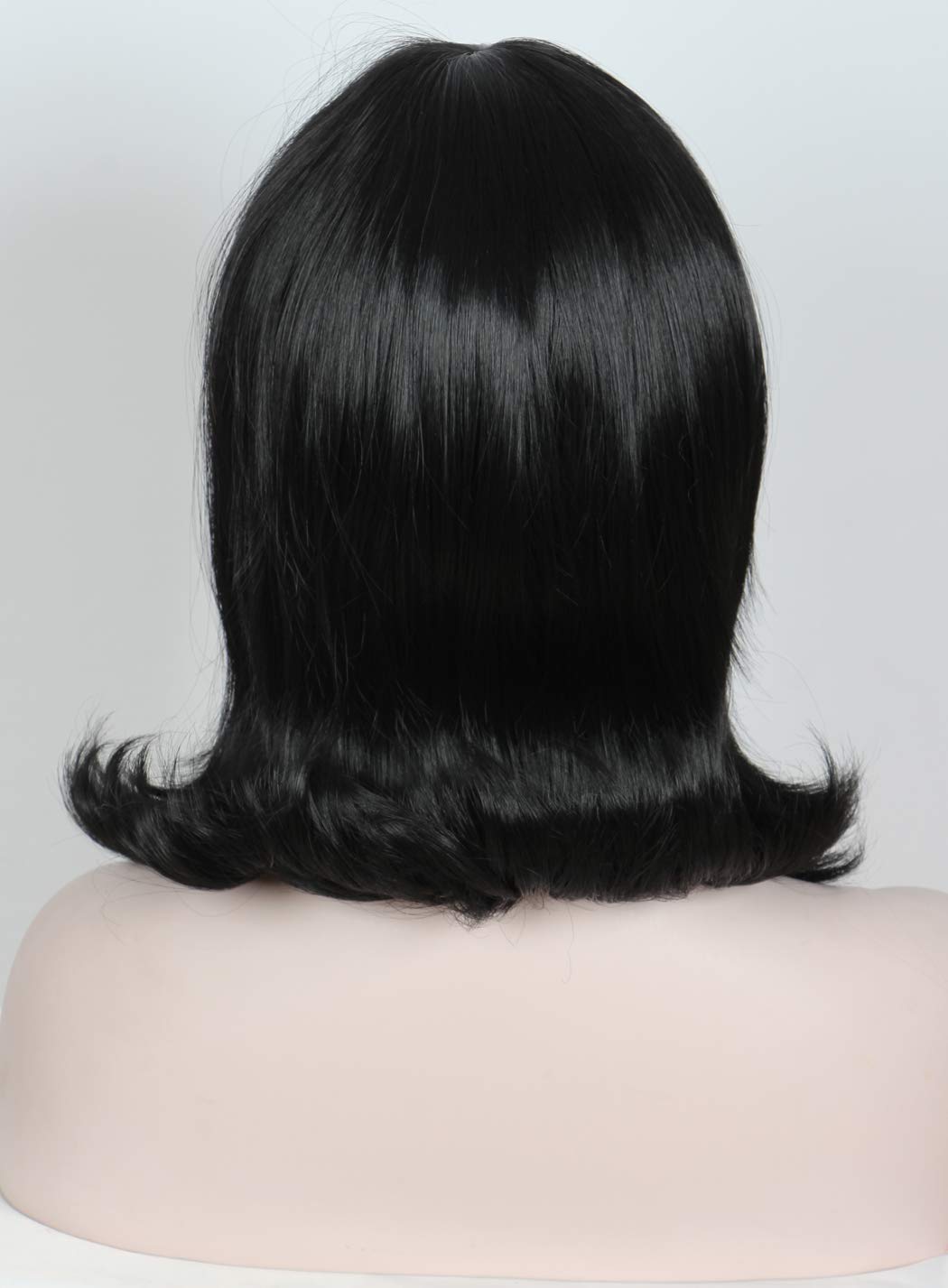Linfairy 70s 80s Short Black Wig Halloween Cosplay Costume Wigs for Women - Image 2