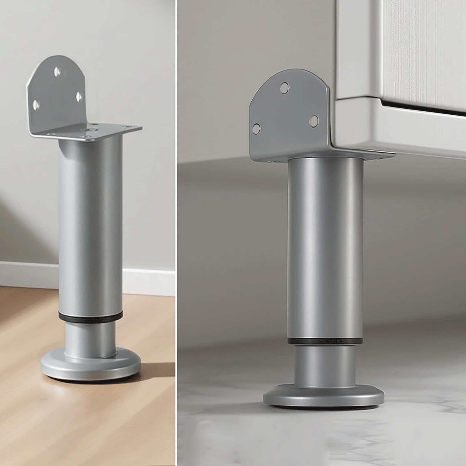 UYHBCNQD 2 Pcs Replacement Legs Set Adjustable Furniture Legs Metal Furniture Foot Cabinet Support Legs Cupboard Legs Desk Feet Kitchen(Gray,18-30cm)