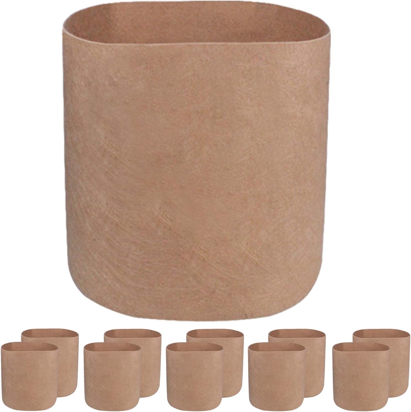 SXON 10-Pack 2 Gallon Grow Bags Fabric Pots Root Pouch Flower Vegetables Planting Container 2 gallon(20D×20H), Tan
