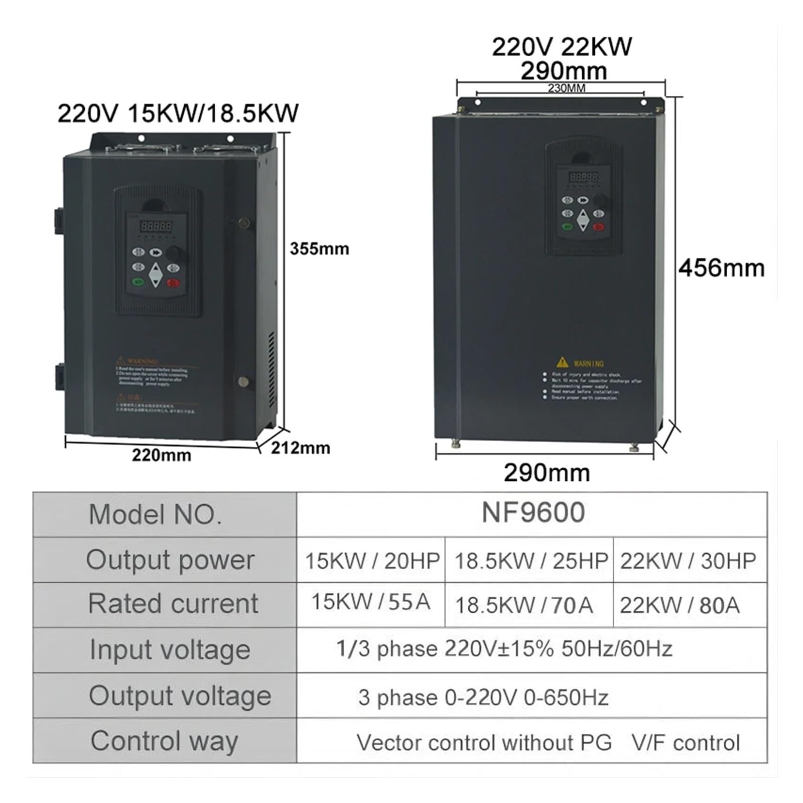 220 V 1,5 kW 2,2 kW 4 kW Jednofazowy przetwornik częstotliwości wejściowej i trójfazowej wyjściowej/Napęd o regulowanej prędkości/Falownik częstotliwości/VFD(7.5KW 10HP)