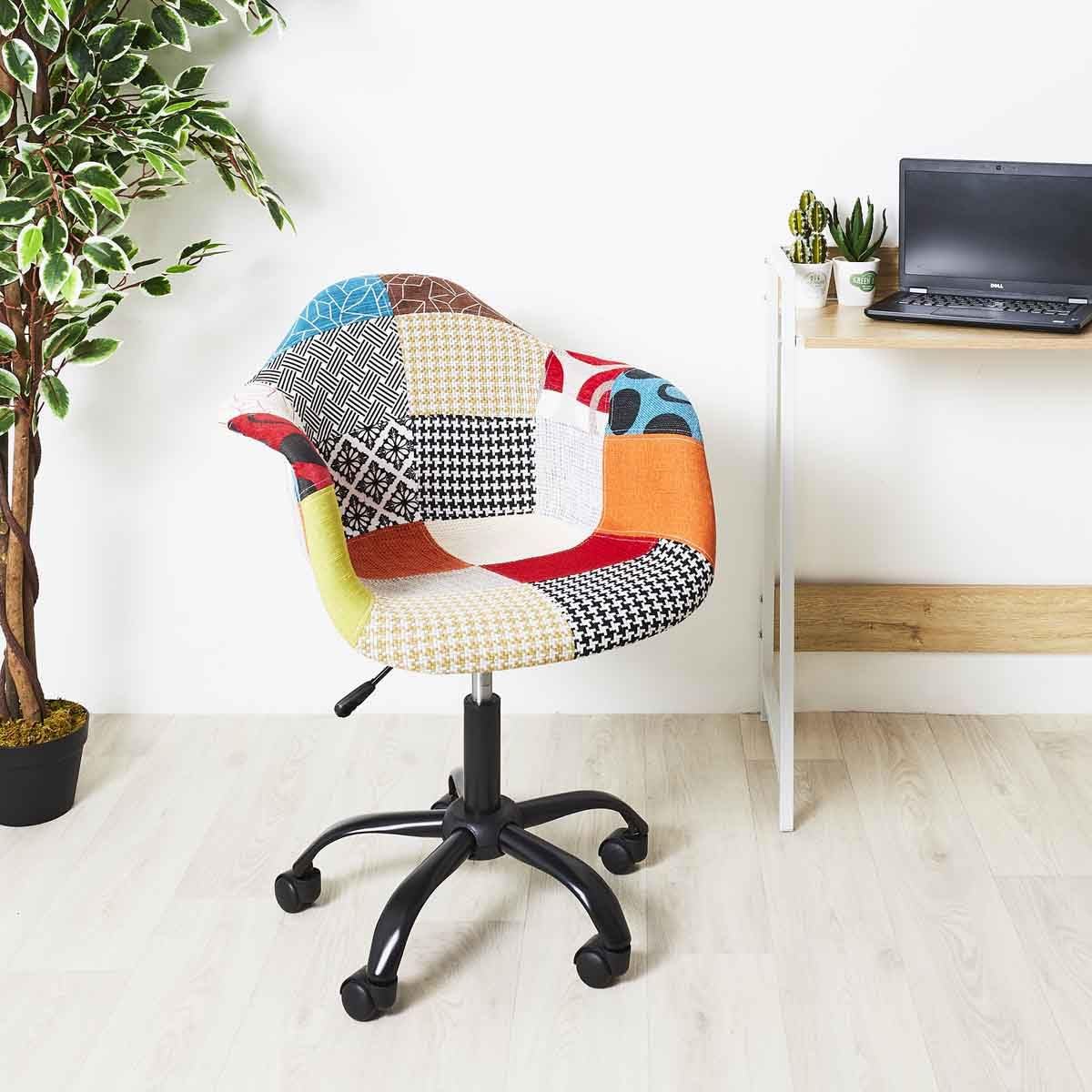 Fauteuil de Bureau Patchwork 86cm Multicolore