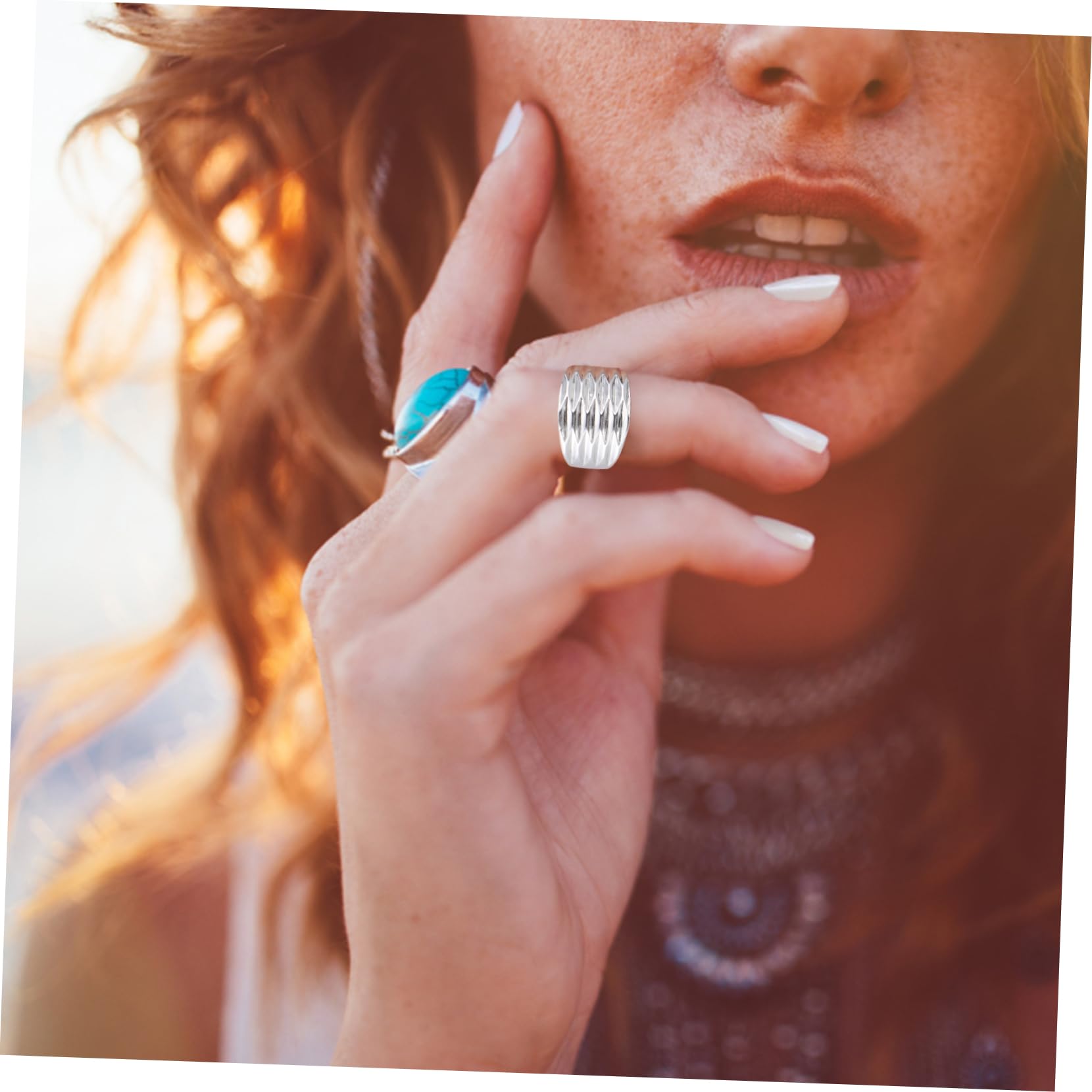 Healvian 5 Series Anillo Mujer Ajustador Para Anillos Para Mujer Plata De Decoración De Dedo Para Chicas Adolescentes Lindos s Cobre 2 Piezas X 5