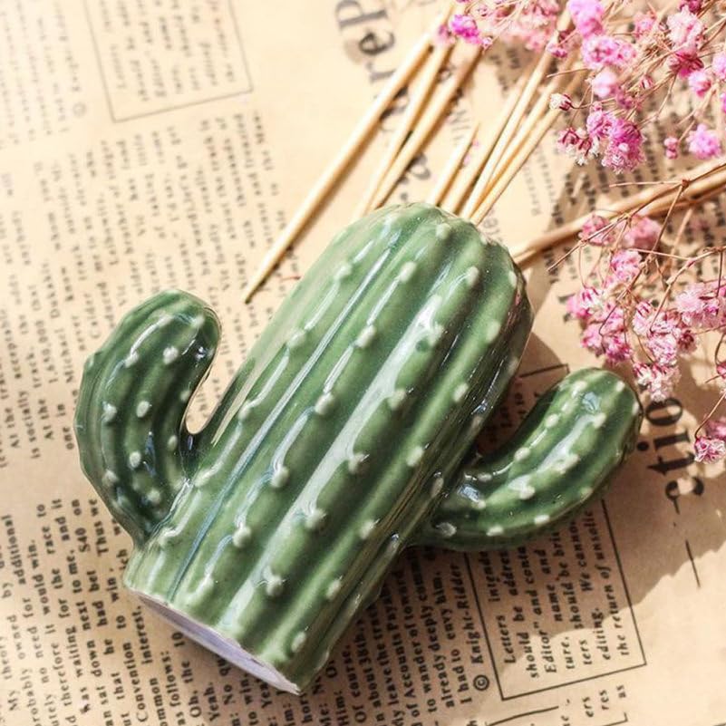 Porte cure-dent cactus céramique distributeur haut de gamme