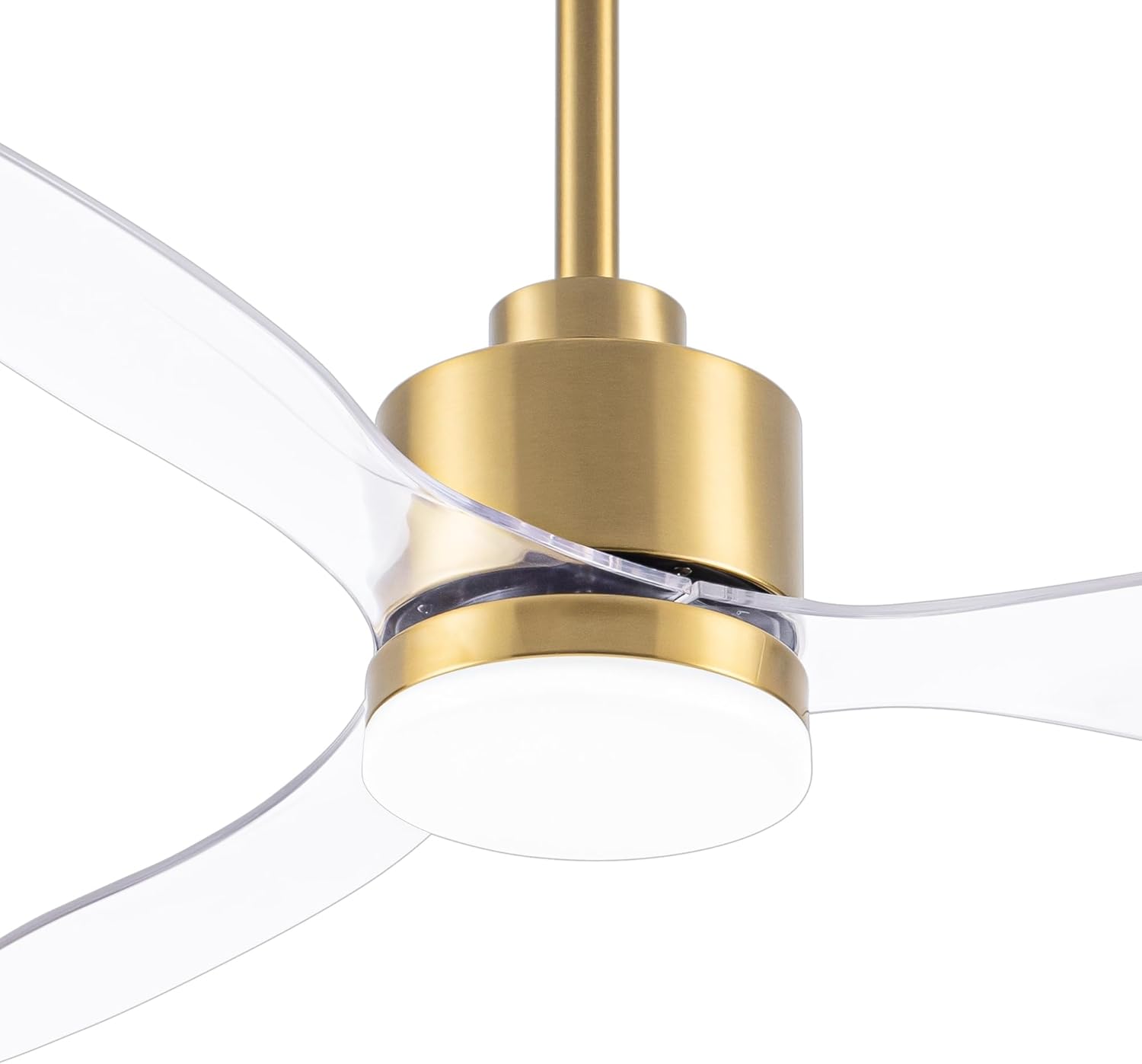 Gold and Clear 52 Inch LED Ceiling Fan with Remote Control