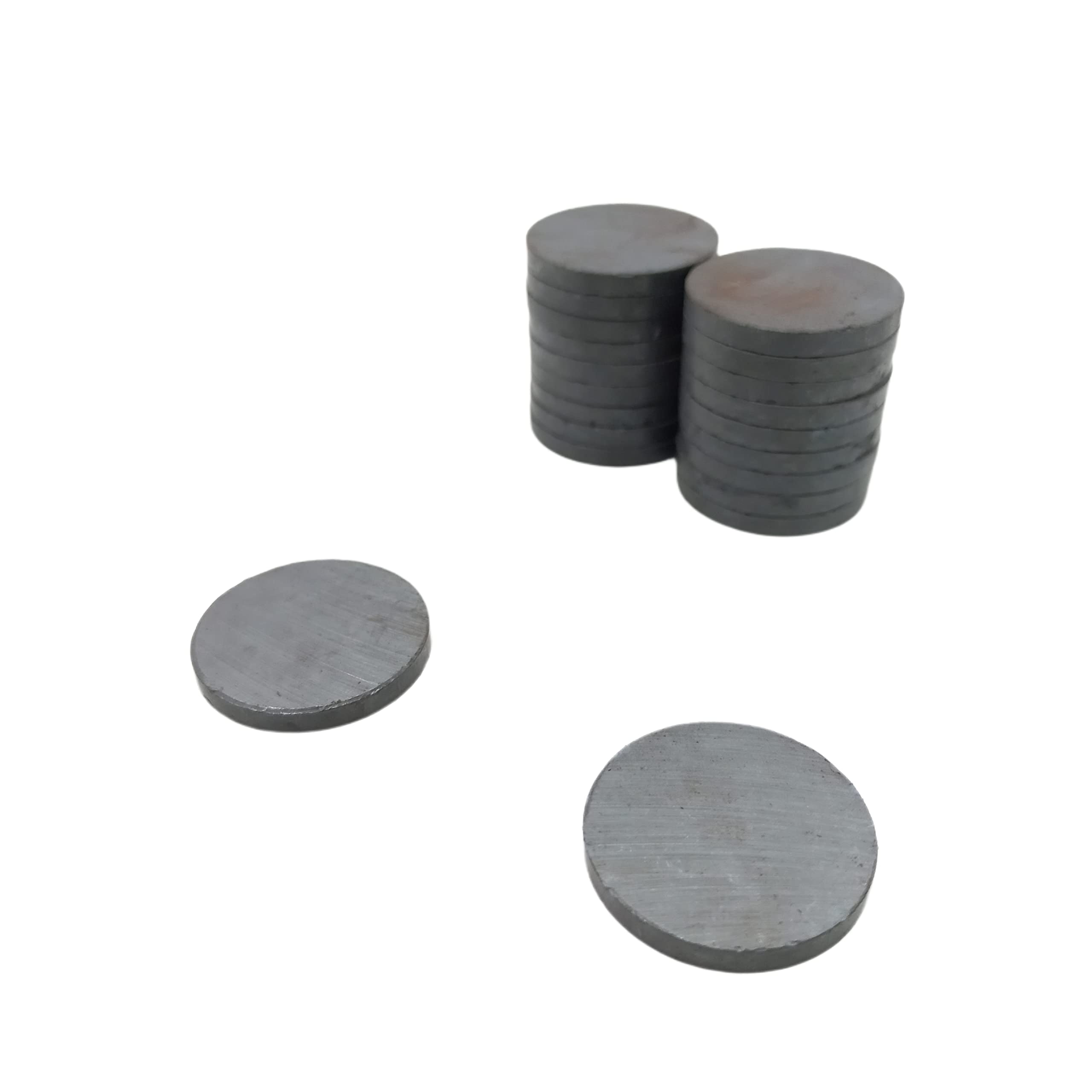 round magnetic discs, small 25mm gray metal magnets for boards, crafts, fridge, diy projects, office, 3mm thickness (20, 25 mm)