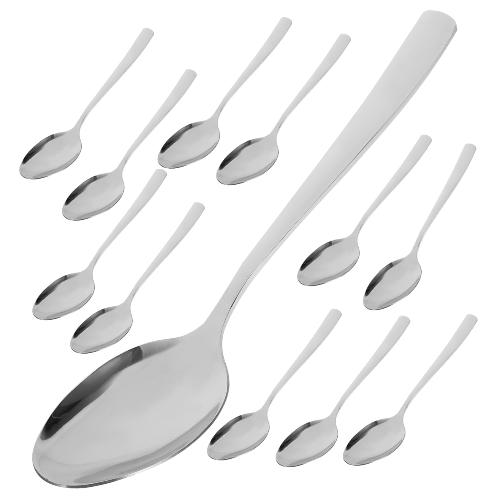 Cuillères de table robustes Yardenfun en acier inoxydable pour maison et restaurant de 12 pièces