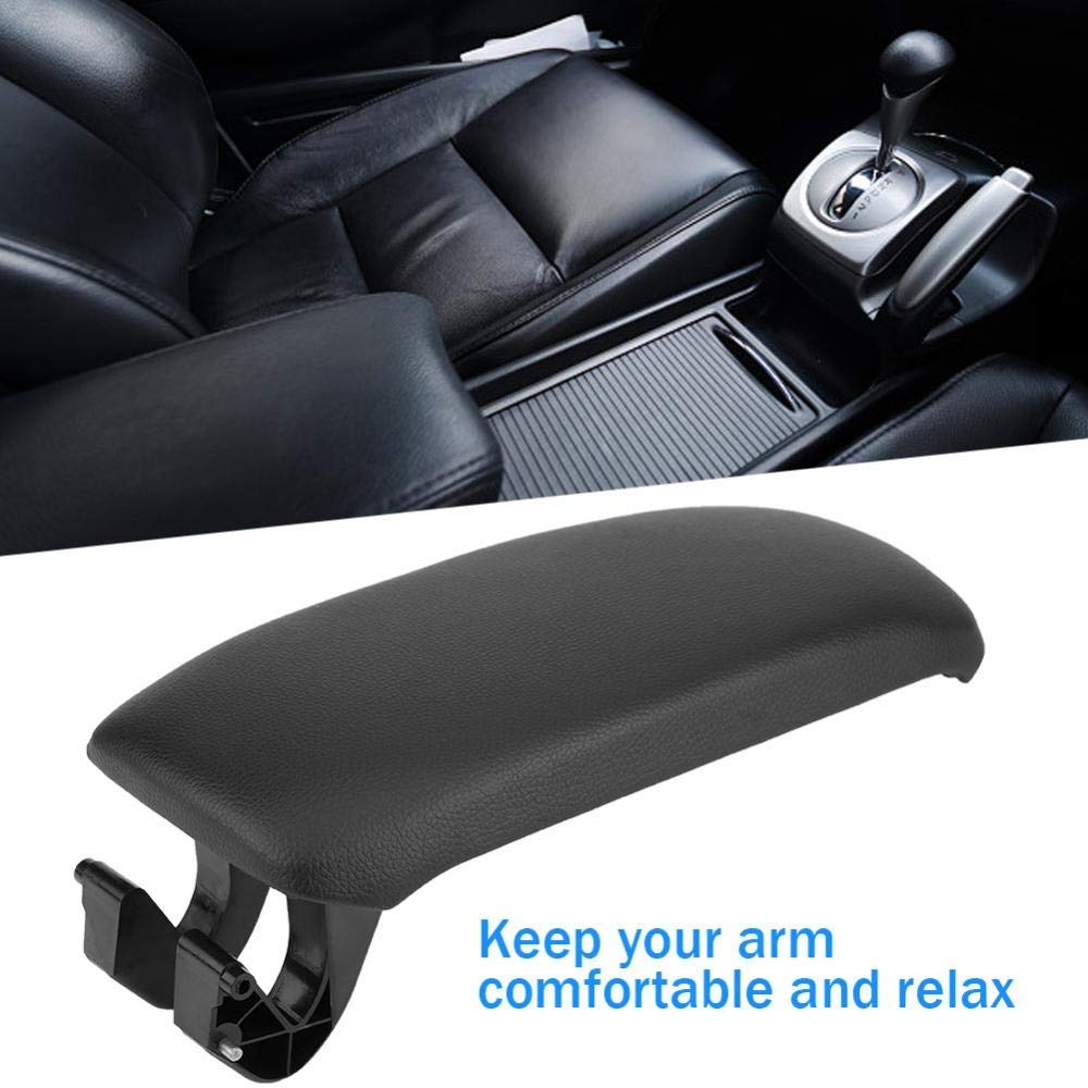 Coperchio bracciolo consolle per sutura auto/pelle nera automatica, coperchio consolle centrale auto per 8P / 2003-2013 8P0864245P. (Nero)(Pelle)