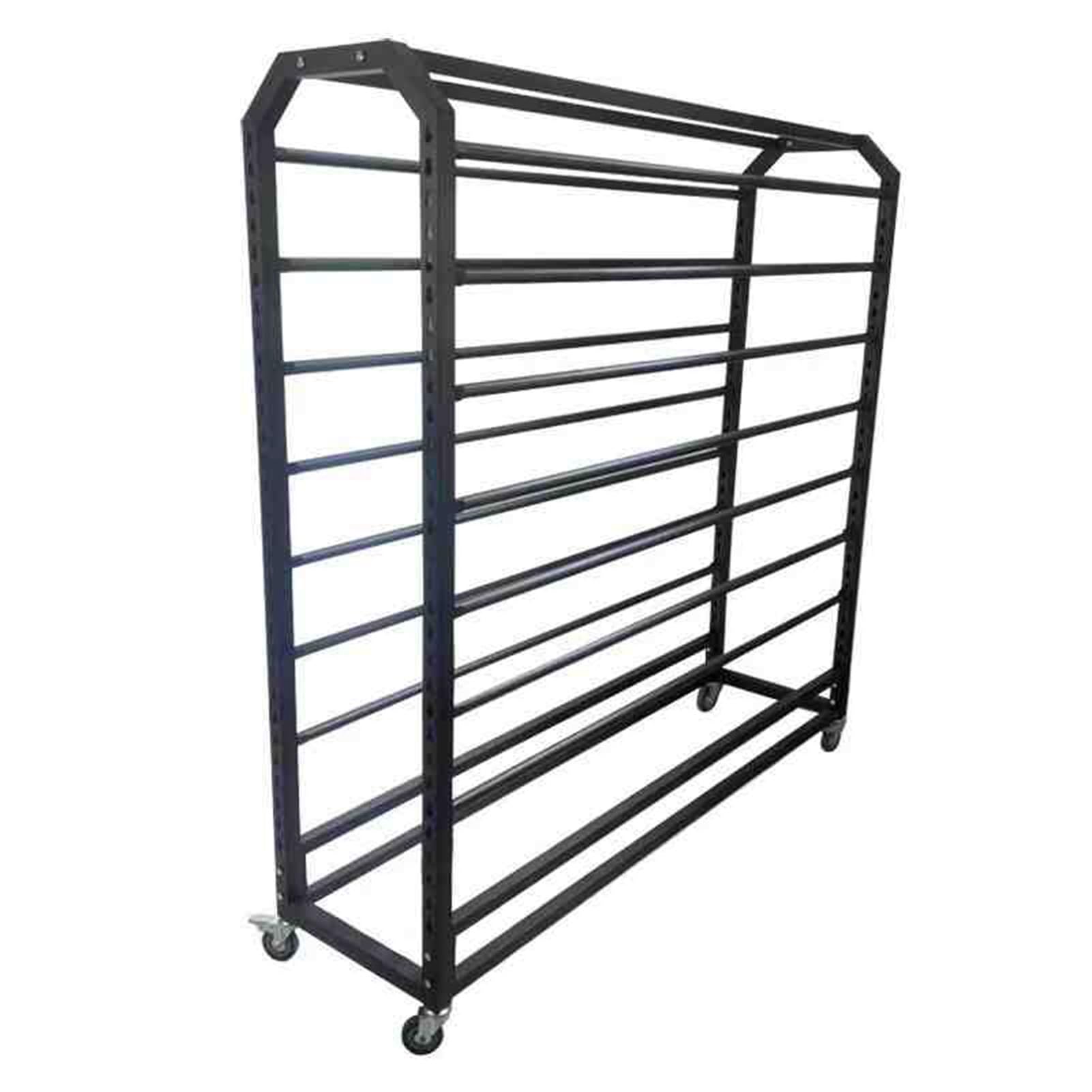 Generico Carrello Porta Tessuti Resistente con aste Regolabili, espositore Commerciale in Vinile per pellicole a Cambio Colore, portaoggetti con 10 aste, Largo 145 cm, Perfetto per tovaglie e involuc