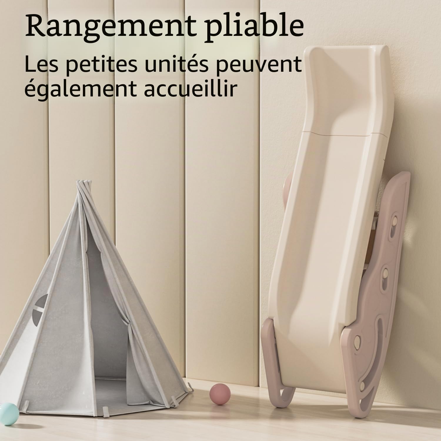 Gupamiga Toboggan Exterieur pour Enfants avec Poignées, Pente de Toboggan Extra Longue et Escaliers Antidérapants, Haute Résistance, Assemblage Facile et Pliable (Brun)