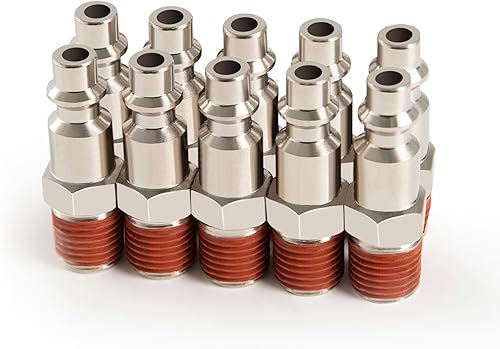 ChillWaves Enchufe de aire industrial, tamaño del cuerpo de 14", enchufes neumáticos macho NPT de 38", accesorios para compresores de aire (paquete