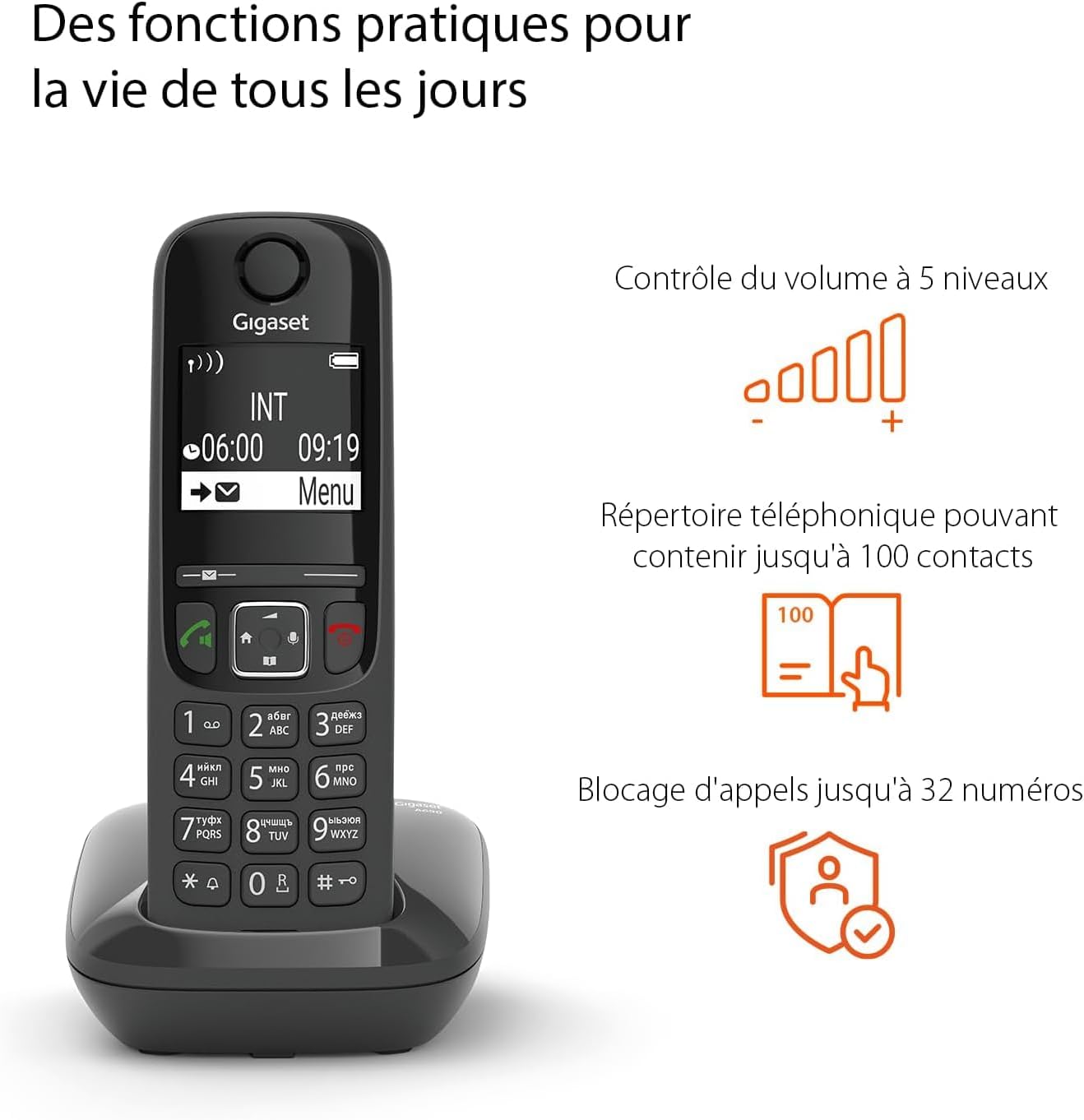 Cleyver AS690 DECT Phone with feature icons
