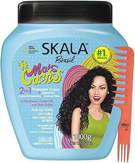 Skala Expert Mais Cachos Hair Care, 1000g, Brazilian More Curls Eliminate Anti Frizz, For Curly Hair 2 in 1 Conditioning Treatment Cream and Cream To Comb - 35.2Oz