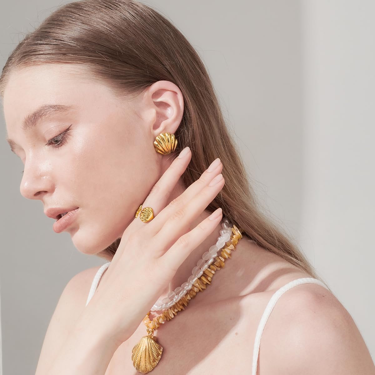 LILIE&WHITE Seashell Stud Earrings For Women Gold Earrings Seashore Earrings Nautical Jewelry For Women Sea life Jewelry beach earrings summer jewelry - Image 2