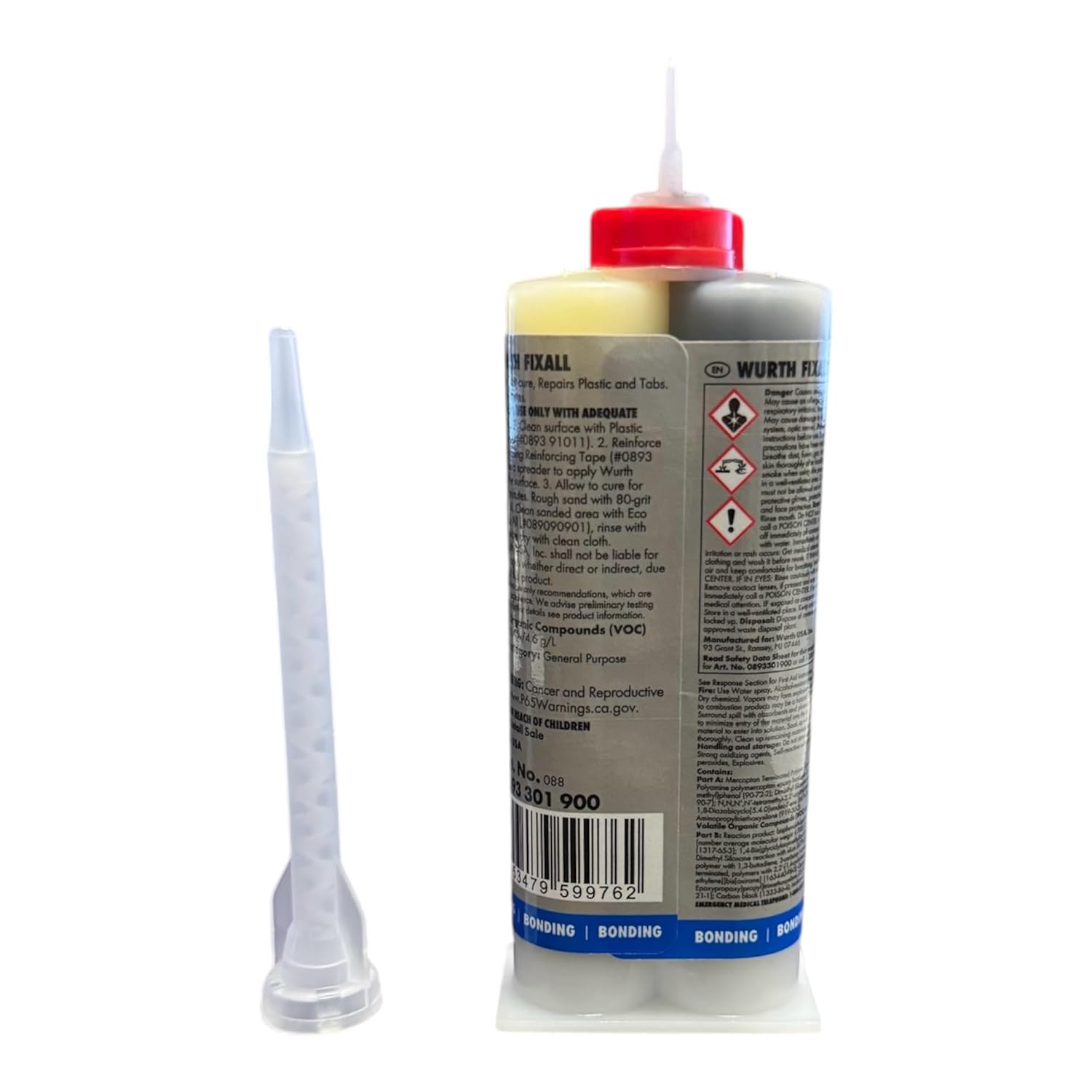 Listing for Wurth Fix All 2-Part Epoxy Adhesive 50 mL (1.7 fl oz) – High Strength, Non-Sagging Adhesive for Metal, Fiberglass, Molding Compound Panels – Includes Application Mixing Nozzles