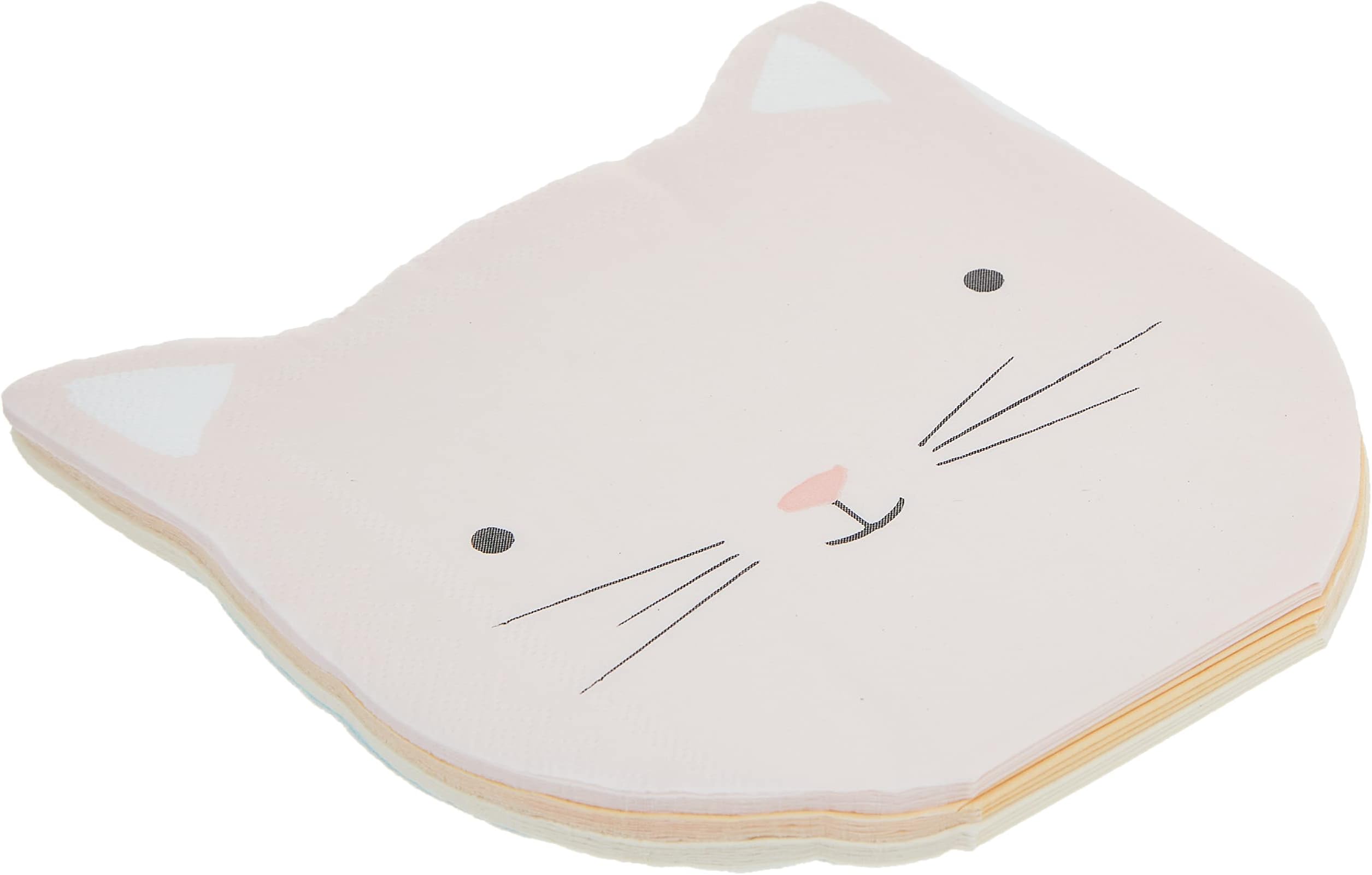 Meri Meri Cute Kitten Napkins (Pack of 16), Thick & Absorbent 3-Ply Paper Cat Napkins, Disposable