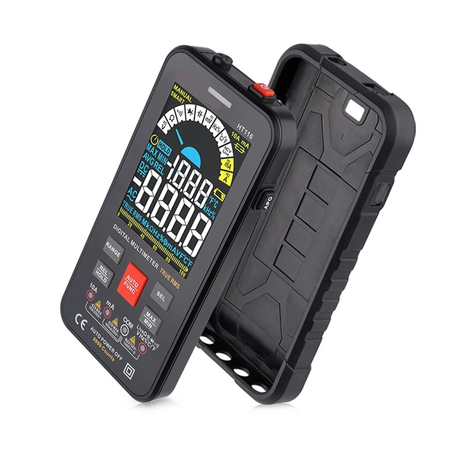 Multimètre numérique Intelligent Rechargeable Multimètre numérique Compteur de Courant Alternatif volmètre résistance testeur de fréquence de capacité Vraie Mesure de température RMS
