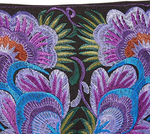 Image of Sabai Jai - Floral Embroidered Boho Clutch - Handmade Ethnic Flower Wristlet Purse