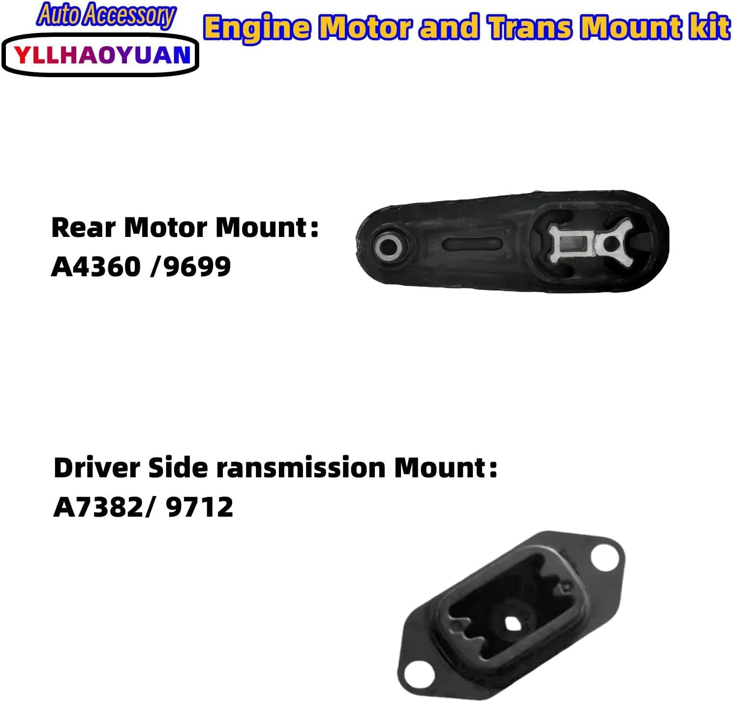 Set of 4 Motor Mounts for Nissan Sentra 1.8L (2013-2019) - Replaces 11360-1KA0A, 11220-1KG0A, A7382, A7376 - Fixes Vibration