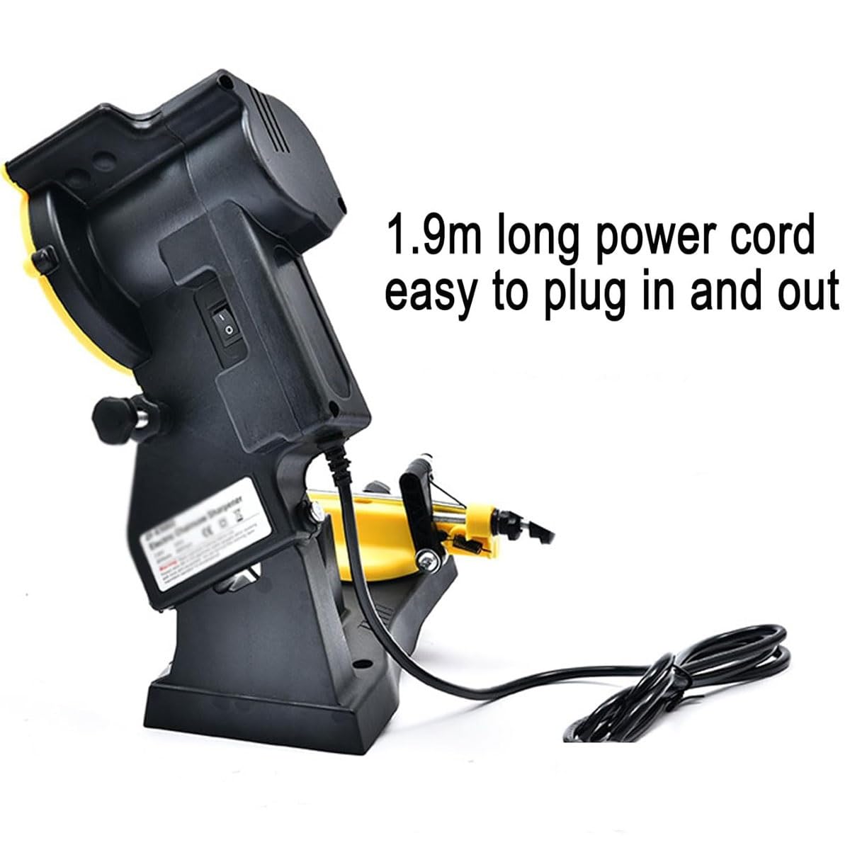 Affilatrice for motosega elettrica,affilatrice for motosega elettrica professionale da 85W con 5 dischi abrasivi,smerigliatrice da banco ad angolo regolabile a 35°,for catene for motosega universali