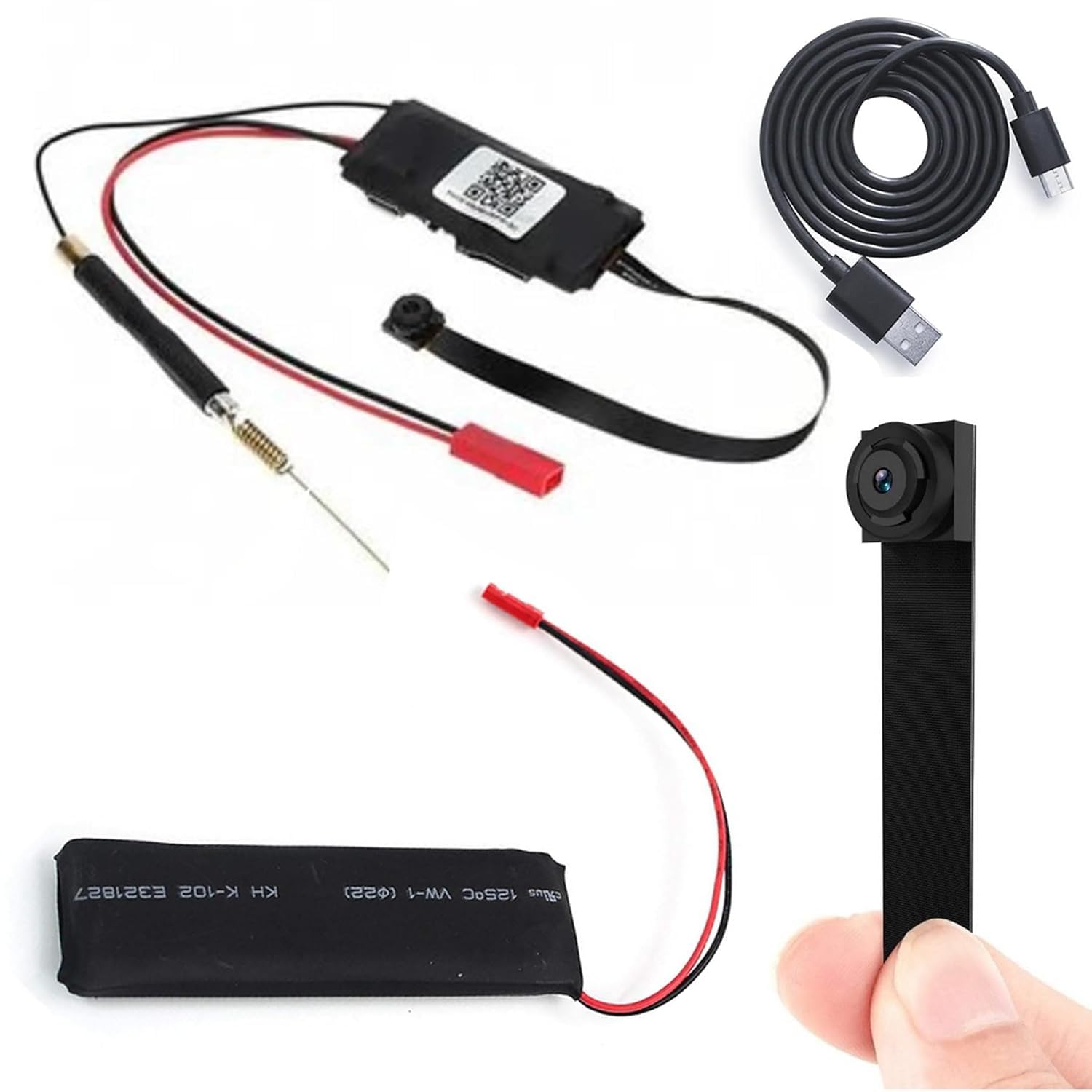 4K Video Quality Mini WiFi Spy Camera Module, Wireless 1080P Portable DIY Strip Hidden Camera Home Security Monitoring, Nanny Cam with Motion Detection(One Lithium_Ion Battery Free.)-picture-13