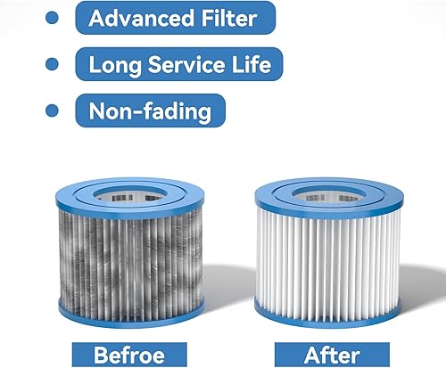 Miniatura 7 de Cartucho de repuesto para filtros de bañera de hidromasaje tipo VI (paquete de 16) compatible con Coleman SaluSpa 90352E y otros jacuzzis inflables,